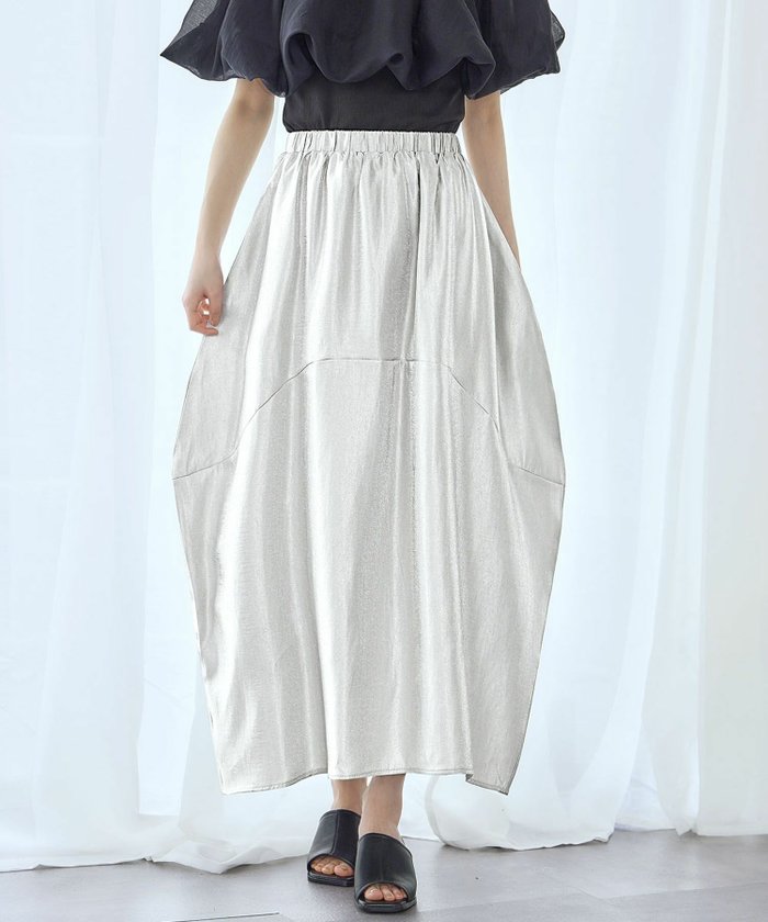 【アンピルーラ/Ampirula】のサテンコクーン切替スカート インテリア・キッズ・メンズ・レディースファッション・服の通販 founy(ファニー) https://founy.com/ ファッション Fashion レディースファッション Fashion for Women スカート Skirts 新作・新入荷 New Arrivals / New In プチプライス・低価格 Affordable / Budget Price 切替 Switching, Contrast Panel |ID: prp329100004485747 ipo3291000000035899978