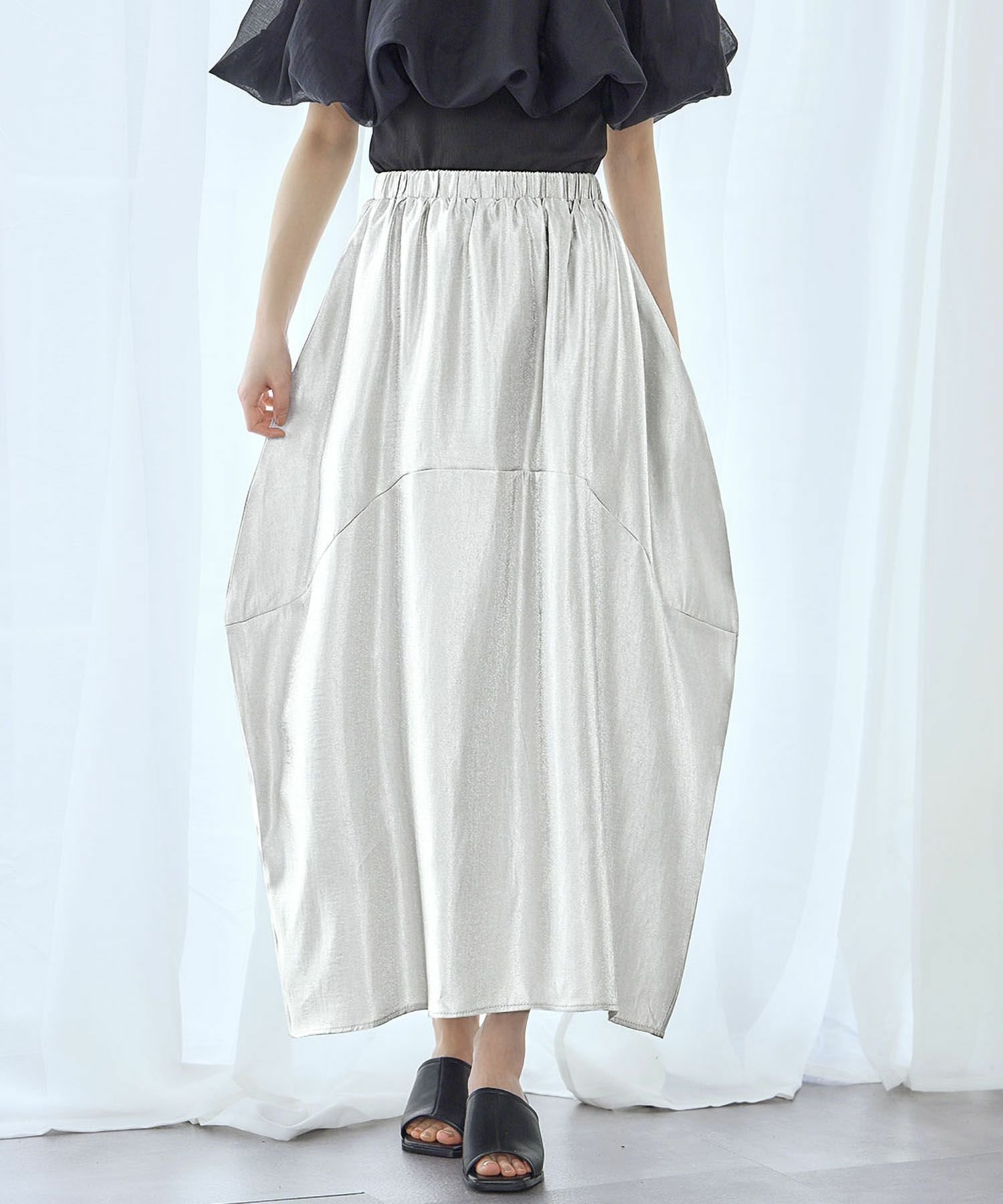 【アンピルーラ/Ampirula】のサテンコクーン切替スカート 人気、トレンドファッション・服の通販 founy(ファニー) 　ファッション　Fashion　レディースファッション　Fashion for Women　スカート　Skirts　新作・新入荷　New Arrivals / New In　プチプライス・低価格　Affordable / Budget Price　切替　Switching, Contrast Panel　 other-1|ID: prp329100004485747 ipo3291000000035899978