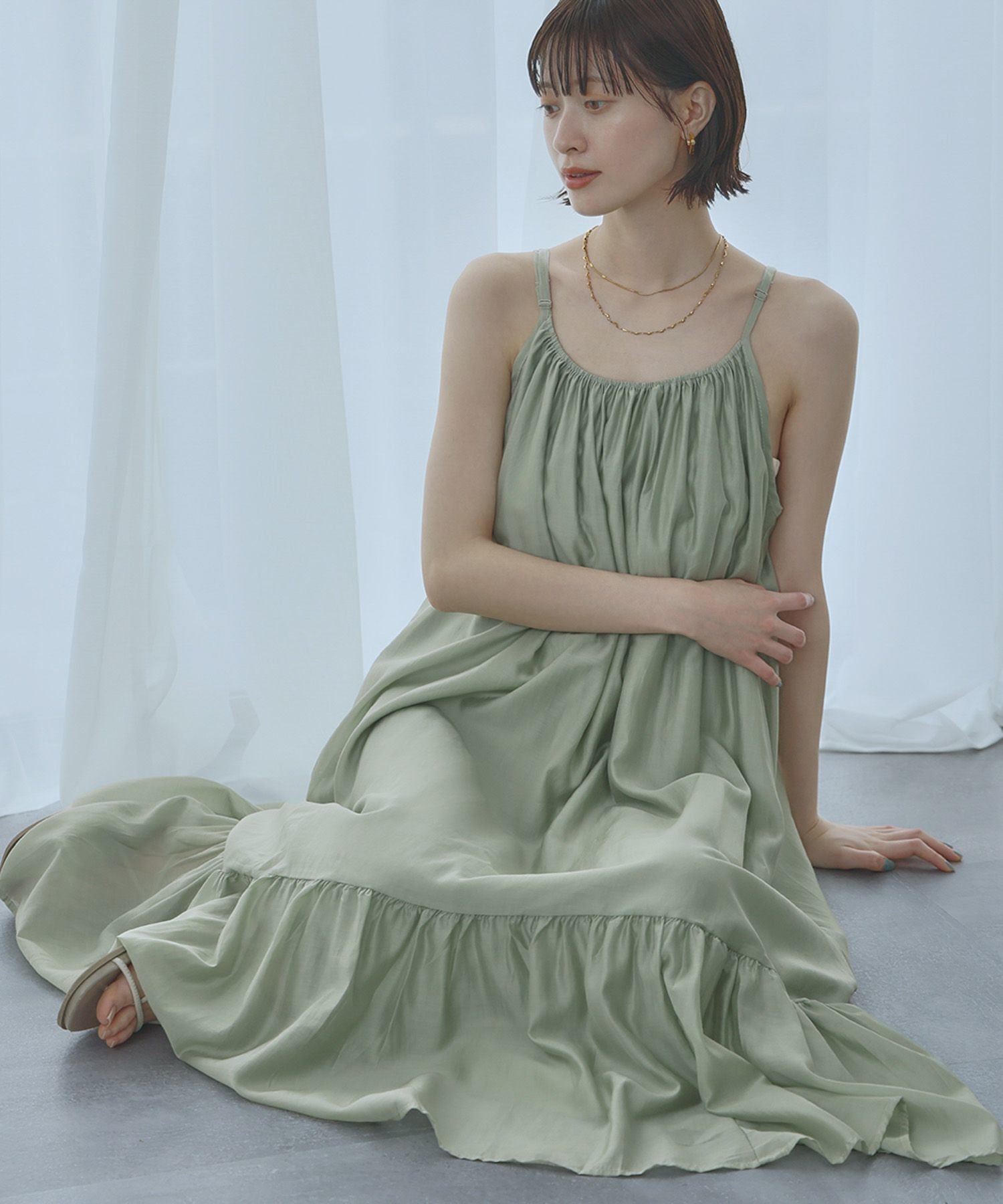 【アンピルーラ/Ampirula】の【2025SS】裾ティアードキャミマキシワンピース 人気、トレンドファッション・服の通販 founy(ファニー) 　ファッション　Fashion　レディースファッション　WOMEN　ワンピース　Dress　マキシワンピース　Maxi Dress　シンプル　Simple　とろみ　Thickness　マキシ　Maxi　楽ちん　Easy　NEW・新作・新着・新入荷　New Arrivals　プチプライス・低価格　Affordable　エレガント 上品　Elegant　2025年　2025　2025春夏・S/S　Ss,Spring/Summer,2025　 other-1|ID: prp329100004493757 ipo3291000000031688402