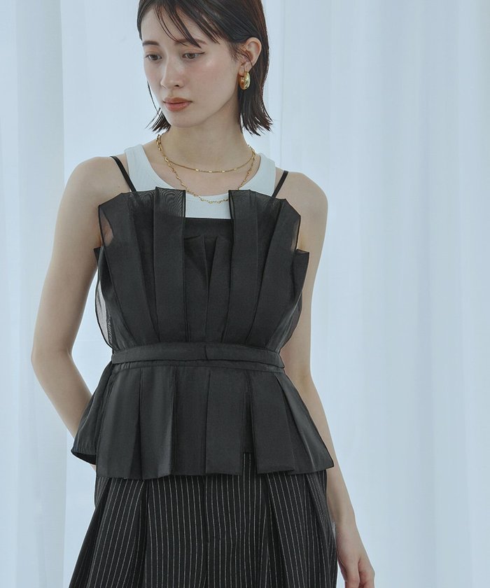 【アンピルーラ/Ampirula】のオーガンジープリーツキャミビスチェ インテリア・キッズ・メンズ・レディースファッション・服の通販 founy(ファニー) https://founy.com/ ファッション Fashion レディースファッション Fashion for Women トップス・カットソー Cut & Sew Tops キャミソール&ノースリーブ Camisoles & Sleeveless Tops ビスチェ Bustiers & Corset Tops / Layered Bustier Style 新作・新入荷 New Arrivals / New In プチプライス・低価格 Affordable / Budget Price |ID: prp329100004524498 ipo3291000000035356025