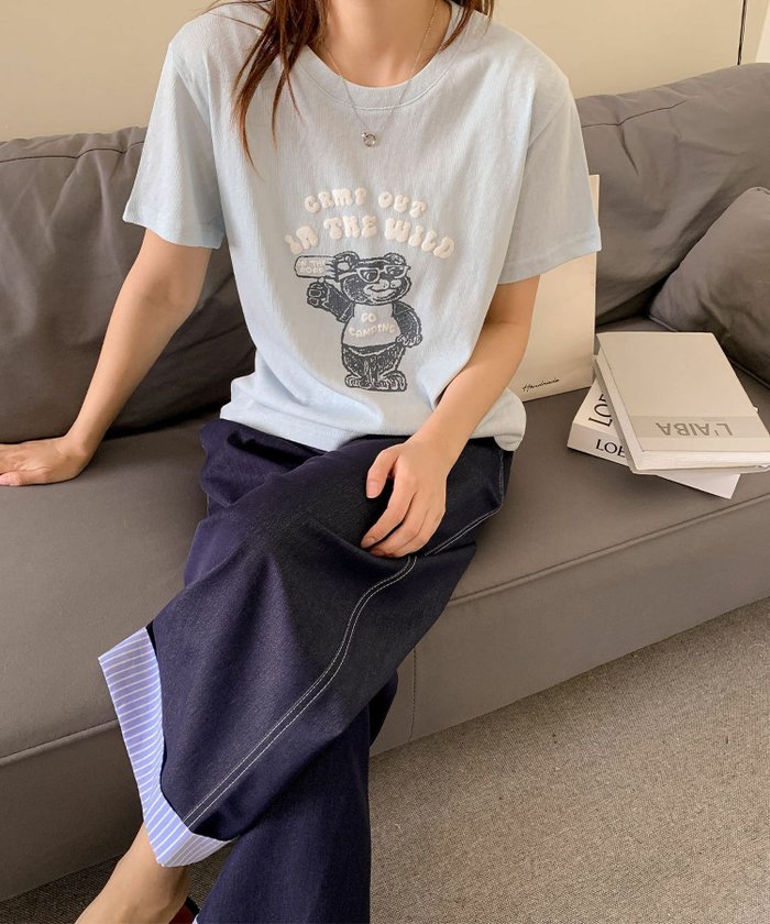【ロワ/LOWO】の【2025SS】綿麻混ベアープリントTシャツ カットソー インテリア・キッズ・メンズ・レディースファッション・服の通販 founy(ファニー) https://founy.com/ ファッション Fashion レディースファッション Fashion for Women トップス・カットソー Cut & Sew Tops シャツ・ブラウス・オフィスカジュアル Elegant Blouses & Button-Ups ロングTシャツ・Tシャツ Longline T-Shirts & Tees カットソー・ベーシックTシャツ Cut-and-Sewn Tops / Stretch Tees & Basics 新作・新入荷 New Arrivals / New In 2025年 2025 2025春夏・S/S Spring/Summer 2025 SS25 カットソー Cut and Sewn Top プチプライス・低価格 Affordable / Budget Price プリント Print, Printed Pattern モノトーン Monotone, Black and White リラックス Relax, Relaxed Fit |ID: prp329100004524509 ipo3291000000032003507