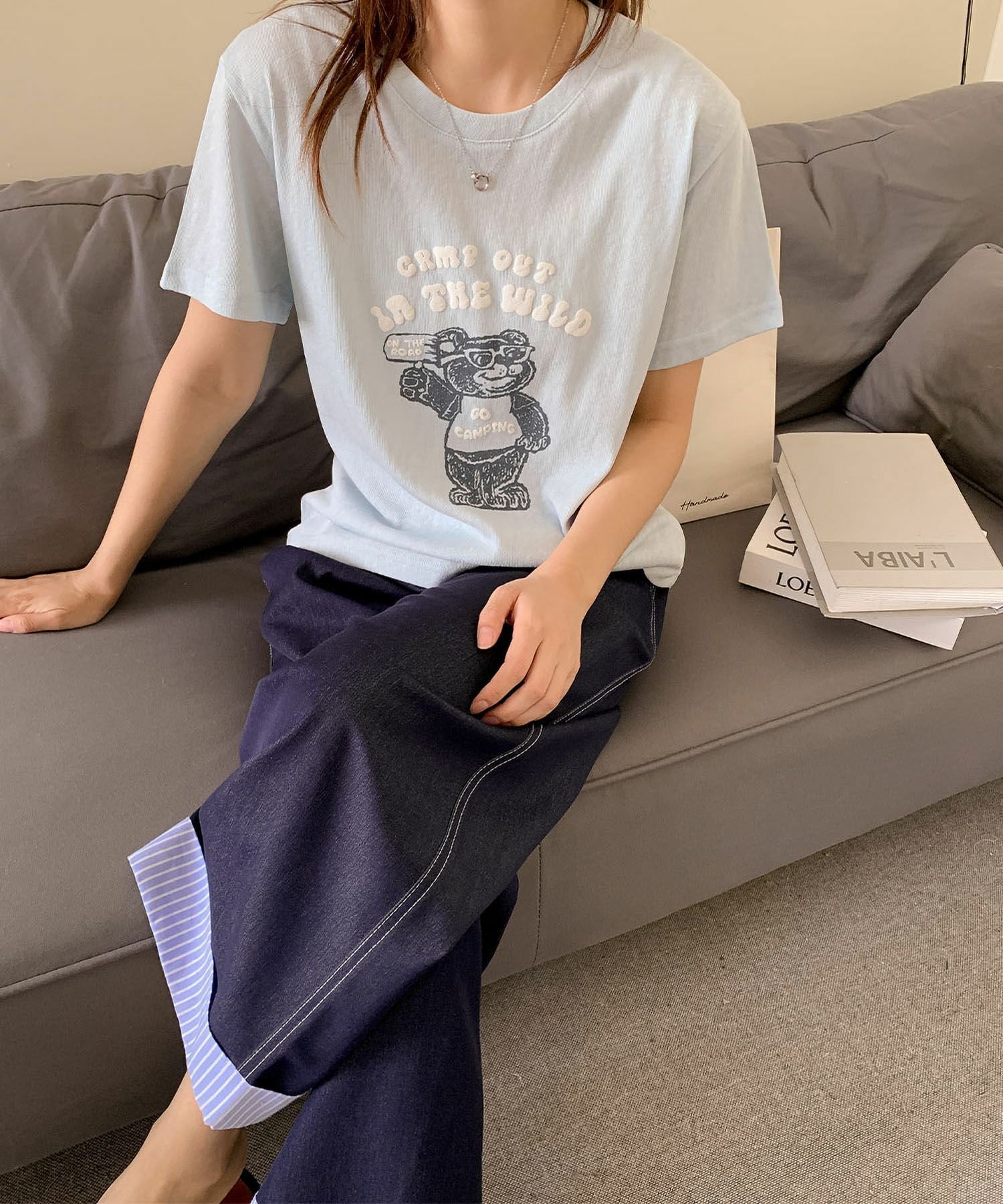 【ロワ/LOWO】の【2025SS】綿麻混ベアープリントTシャツ カットソー 人気、トレンドファッション・服の通販 founy(ファニー) 　ファッション　Fashion　レディースファッション　Fashion for Women　トップス・カットソー　Cut & Sew Tops　シャツ・ブラウス・オフィスカジュアル　Elegant Blouses & Button-Ups　ロングTシャツ・Tシャツ　Longline T-Shirts & Tees　カットソー・ベーシックTシャツ　Cut-and-Sewn Tops / Stretch Tees & Basics　新作・新入荷　New Arrivals / New In　2025年　2025　2025春夏・S/S　Spring/Summer 2025 SS25　カットソー　Cut and Sewn Top　プチプライス・低価格　Affordable / Budget Price　プリント　Print, Printed Pattern　モノトーン　Monotone, Black and White　リラックス　Relax, Relaxed Fit　 other-1|ID: prp329100004524509 ipo3291000000032003507