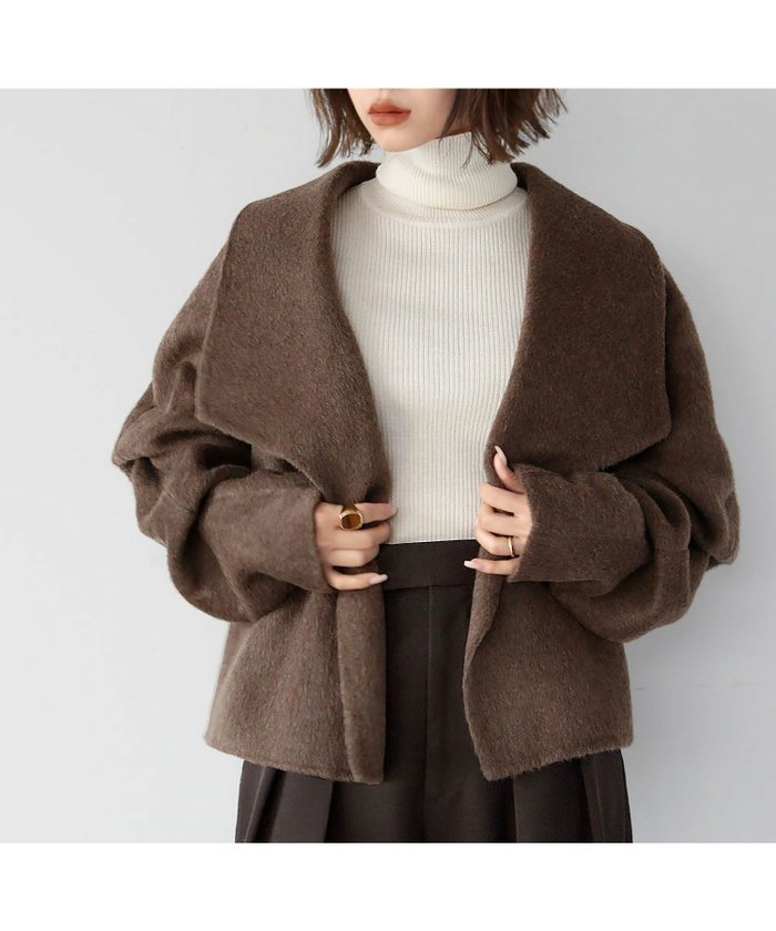 【エルフランク/ELFRANK】のウール混ビッグカラーショートコート インテリア・キッズ・メンズ・レディースファッション・服の通販 founy(ファニー) https://founy.com/ ファッション Fashion レディースファッション WOMEN アウター Coat Outerwear コート Coats NEW・新作・新着・新入荷 New Arrivals ウォーム Worm カーディガン Cardigan ジャケット Jacket プチプライス・低価格 Affordable A/W・秋冬 Aw・Autumn/Winter・Fw・Fall-Winter |ID: prp329100004535639 ipo3291000000032052377