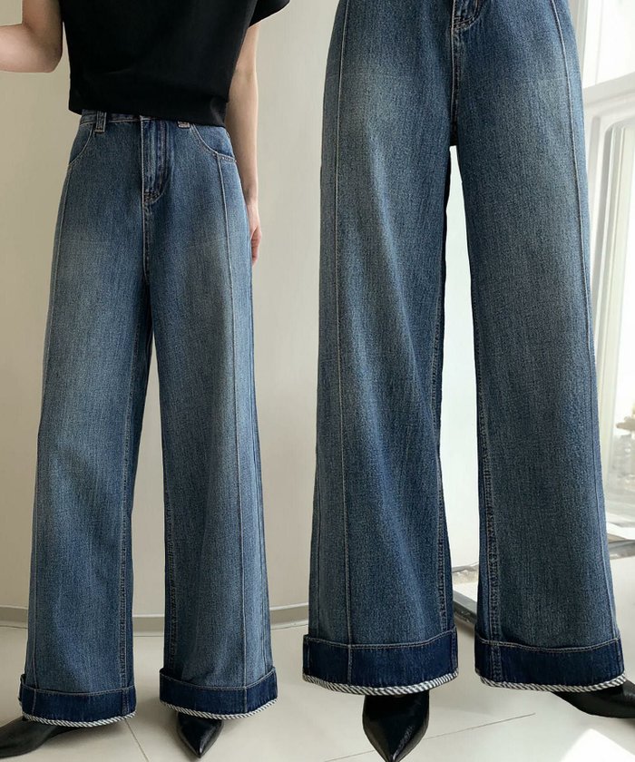 【ロワ/LOWO】の綿混フレアシルエットワイドデニムパンツ インテリア・キッズ・メンズ・レディースファッション・服の通販 founy(ファニー) https://founy.com/ ファッション Fashion レディースファッション Fashion for Women パンツ Pants & Trousers デニムパンツ・ジーンズ・美脚デニム Denim Jeans & Pants 新作・新入荷 New Arrivals / New In プチプライス・低価格 Affordable / Budget Price |ID: prp329100004560888 ipo3291000000035899269