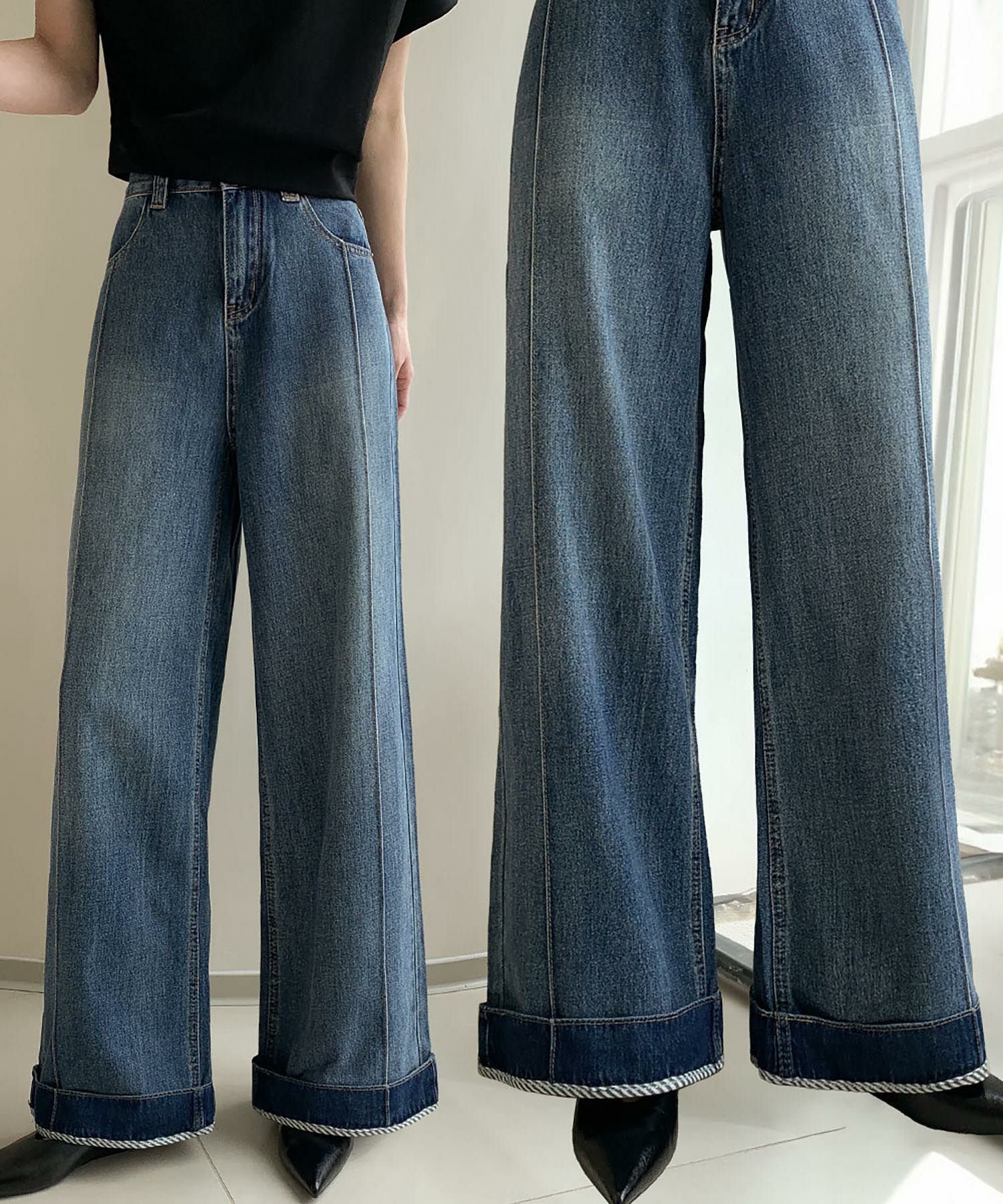 【ロワ/LOWO】の綿混フレアシルエットワイドデニムパンツ 人気、トレンドファッション・服の通販 founy(ファニー) 　ファッション　Fashion　レディースファッション　Fashion for Women　パンツ　Pants & Trousers　デニムパンツ・ジーンズ・美脚デニム　Denim Jeans & Pants　新作・新入荷　New Arrivals / New In　プチプライス・低価格　Affordable / Budget Price　 other-1|ID: prp329100004560888 ipo3291000000035899269