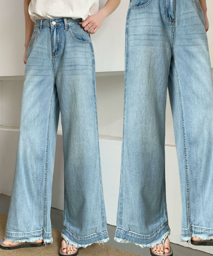 【ロワ/LOWO】の綿混裾切りっぱなしワイドデニムパンツ インテリア・キッズ・メンズ・レディースファッション・服の通販 founy(ファニー) https://founy.com/ ファッション Fashion レディースファッション Fashion for Women パンツ Pants & Trousers デニムパンツ・ジーンズ・美脚デニム Denim Jeans & Pants 新作・新入荷 New Arrivals / New In プチプライス・低価格 Affordable / Budget Price |ID: prp329100004560891 ipo3291000000035899275