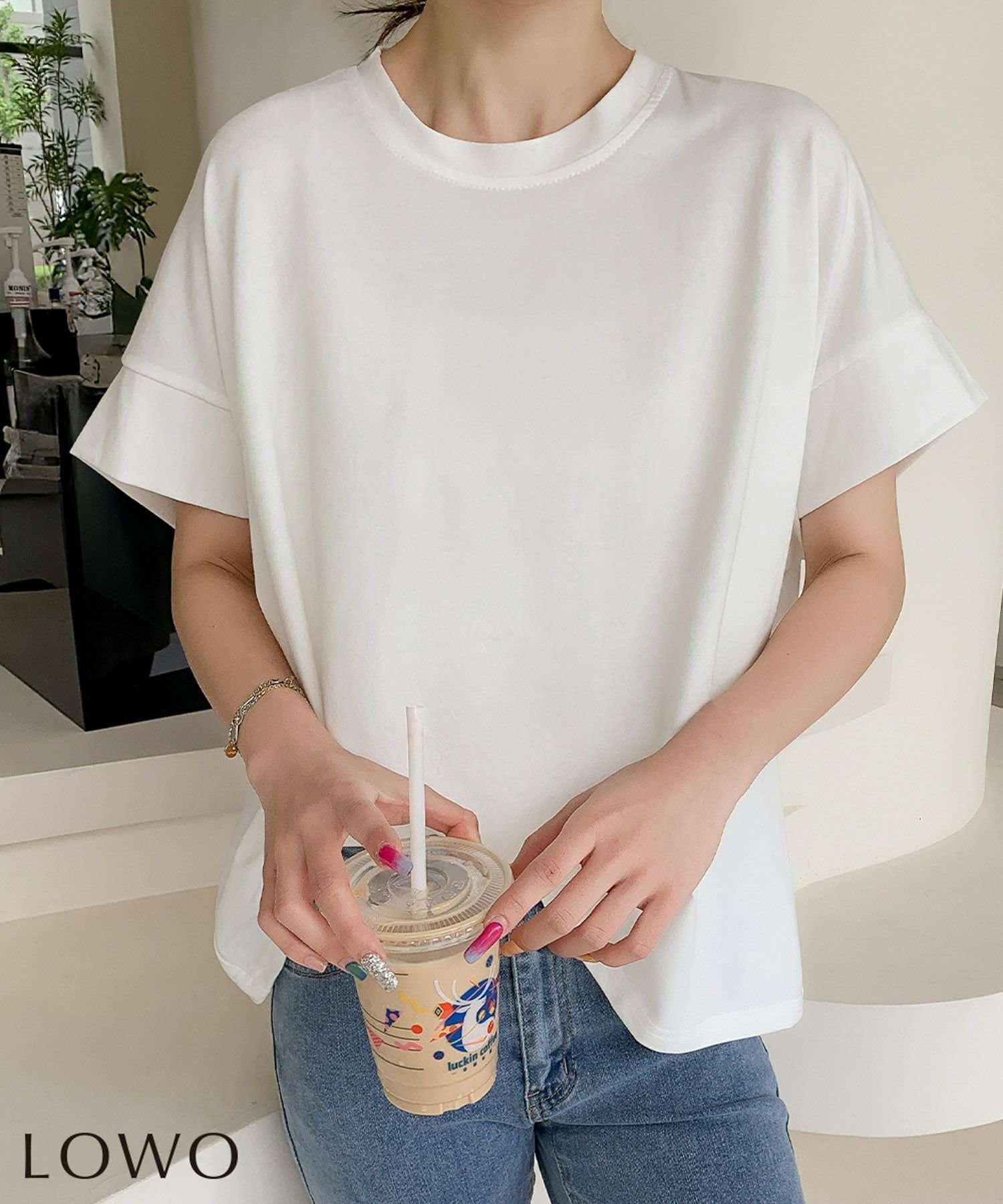 【ロワ/LOWO】の【2025SS】綿混フレアスリーブカットソー 人気、トレンドファッション・服の通販 founy(ファニー) 　ファッション　Fashion　レディースファッション　Fashion for Women　トップス・カットソー　Cut & Sew Tops　カットソー・ベーシックTシャツ　Cut-and-Sewn Tops / Stretch Tees & Basics　新作・新入荷　New Arrivals / New In　2025年　2025　2025春夏・S/S　Spring/Summer 2025 SS25　シンプル　Simple, Minimal　プチプライス・低価格　Affordable / Budget Price　リラックス　Relax, Relaxed Fit　 other-1|ID: prp329100004567892 ipo3291000000032311136