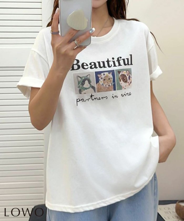 【ロワ/LOWO】の【2025SS】綿混フロントグラフィックプリントTシャツカットソー インテリア・キッズ・メンズ・レディースファッション・服の通販 founy(ファニー) https://founy.com/ ファッション Fashion レディースファッション Fashion for Women トップス・カットソー Cut & Sew Tops シャツ・ブラウス・オフィスカジュアル Elegant Blouses & Button-Ups ロングTシャツ・Tシャツ Longline T-Shirts & Tees カットソー・ベーシックTシャツ Cut-and-Sewn Tops / Stretch Tees & Basics 新作・新入荷 New Arrivals / New In 2025年 2025 2025春夏・S/S Spring/Summer 2025 SS25 カットソー Cut and Sewn Top グラフィック Graphic, Graphic Design フロント Front, Front Design プチプライス・低価格 Affordable / Budget Price プリント Print, Printed Pattern |ID: prp329100004567898 ipo3291000000032311173