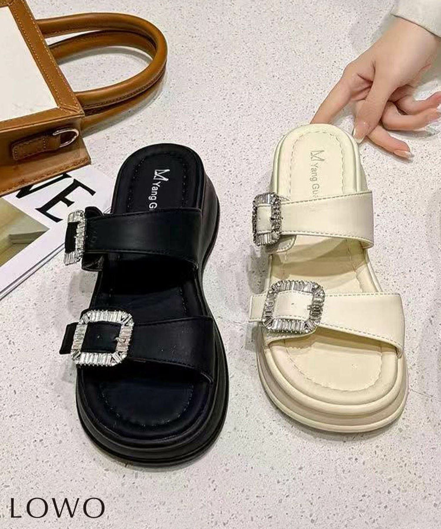 【ロワ/LOWO】の【2025SS】厚底バックルビジューサンダル 人気、トレンドファッション・服の通販 founy(ファニー) 　ファッション　Fashion　レディースファッション　Fashion for Women　バッグ　Bags　新作・新入荷　New Arrivals / New In　2025年　2025　2025春夏・S/S　Spring/Summer 2025 SS25　サンダル　Sandals, Summer Shoes　ジーンズ　Jeans, Denim Pants　ビジュー　Bijou, Jewel-like Accent　フラット　Flat, Flat Shoes　プチプライス・低価格　Affordable / Budget Price　リゾート　Resort, Vacation Style　厚底　Platform Shoes　 other-1|ID: prp329100004575874 ipo3291000000032402992