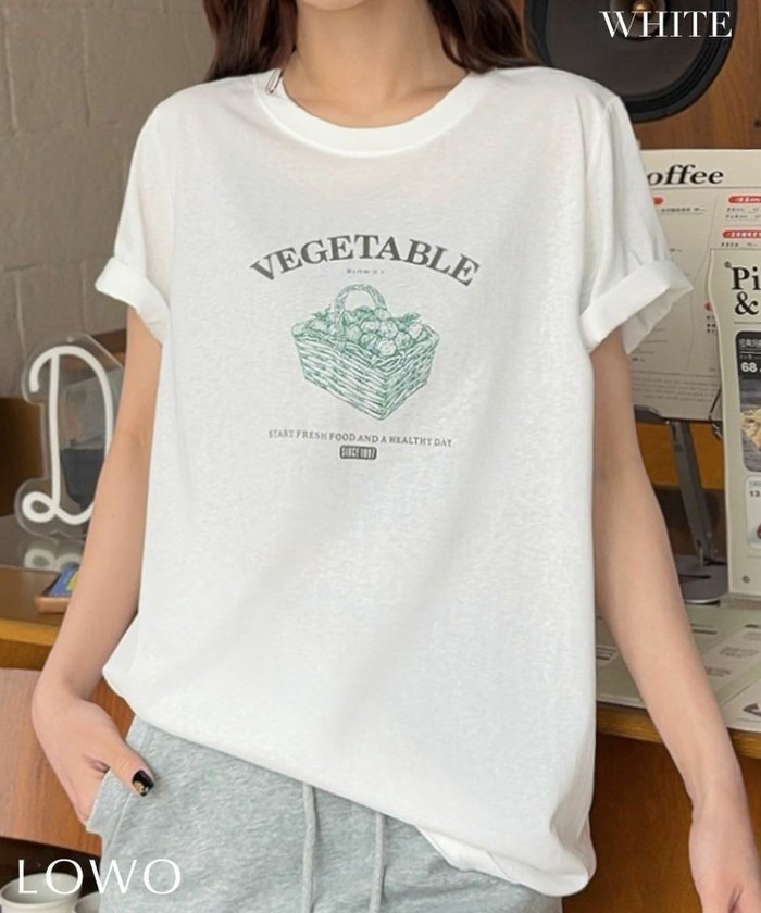 【ロワ/LOWO】の【2025SS】綿混フロントプリントTシャツカットソー インテリア・キッズ・メンズ・レディースファッション・服の通販 founy(ファニー) https://founy.com/ ファッション Fashion レディースファッション Fashion for Women トップス・カットソー Cut & Sew Tops シャツ・ブラウス・オフィスカジュアル Elegant Blouses & Button-Ups ロングTシャツ・Tシャツ Longline T-Shirts & Tees カットソー・ベーシックTシャツ Cut-and-Sewn Tops / Stretch Tees & Basics 新作・新入荷 New Arrivals / New In 2025年 2025 2025春夏・S/S Spring/Summer 2025 SS25 カットソー Cut and Sewn Top バスケット Basket, Basket Bag フロント Front, Front Design プチプライス・低価格 Affordable / Budget Price プリント Print, Printed Pattern ロング Long, Long-Length |ID: prp329100004584739 ipo3291000000032503682