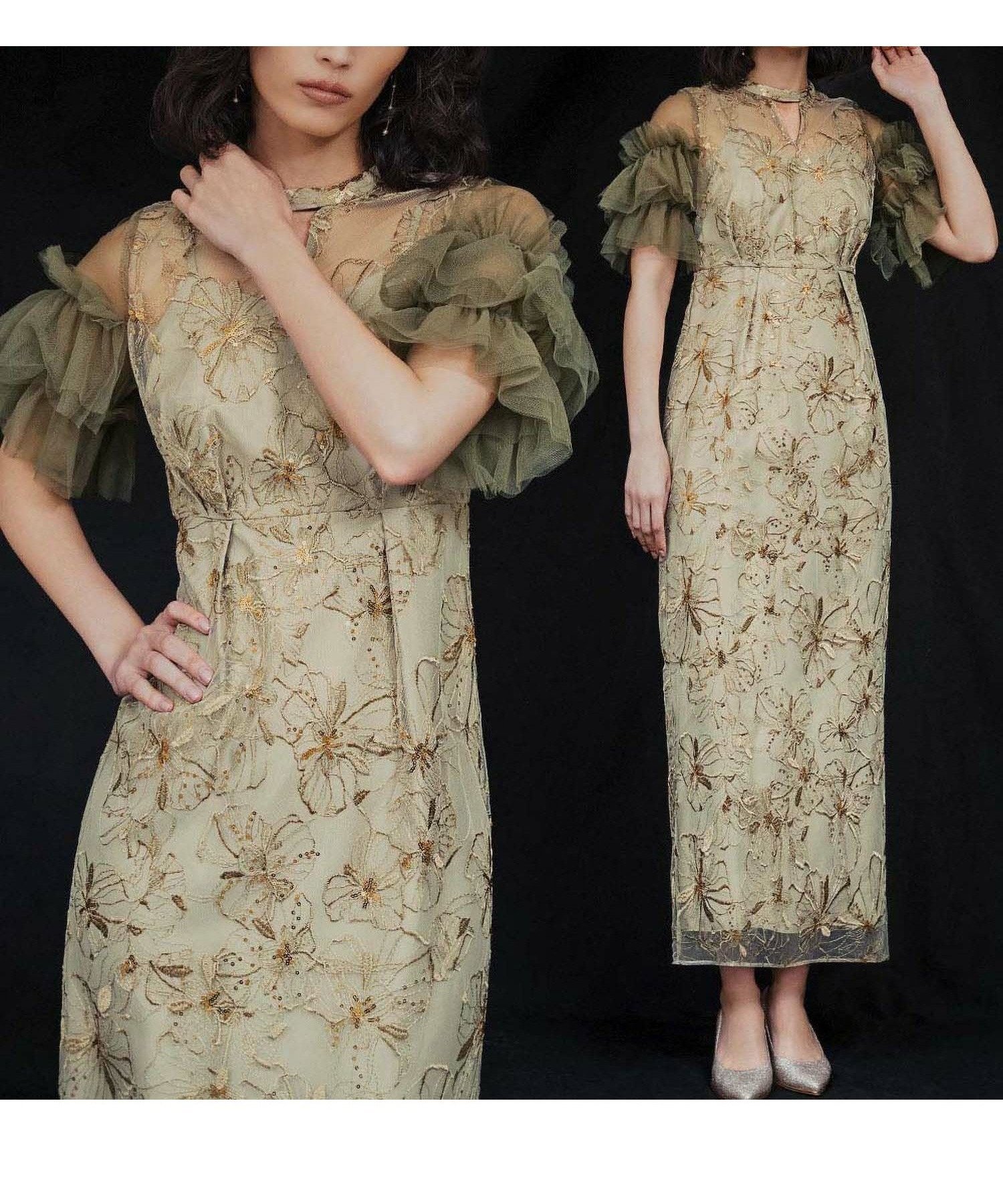 【ガール/GIRL】のキーネックスパンコール刺繍チュールエンブロイダリードレス 人気、トレンドファッション・服の通販 founy(ファニー) 　ファッション　Fashion　レディースファッション　Ladies' Fashion Online　ワンピース　Dress　ドレス　Party Dresses　カッティング　Cutting　キャミソール　Camisole　クラシカル　Classical　スタンド　Stand　スパンコール　Sequins　チュール　Tulle　デコルテ　Decolletage　トレンド　Trend　ドレス　Dress　ペンシル　Pencil　NEW・新作・新着・新入荷　New Arrivals　プチプライス・低価格　Affordable　結婚式　Wedding Ceremony　二次会　Wedding Party　 other-1|ID: prp329100004585787 ipo3291000000032516192
