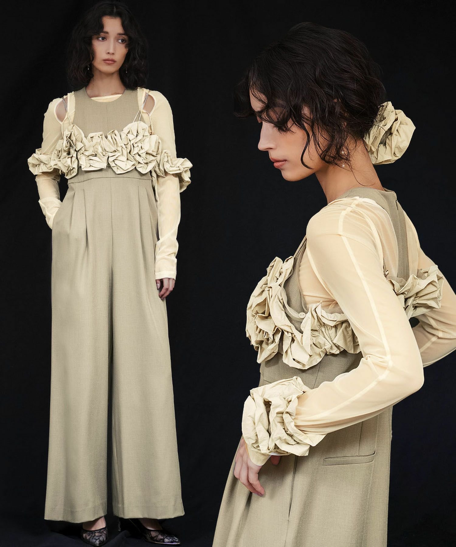 【ガール/GIRL】の【ANDRESD】ラッフルビスチェ・シアーインナー・オールインワン3点セット結婚式パンツドレス 人気、トレンドファッション・服の通販 founy(ファニー) 　ファッション　Fashion　レディースファッション　Fashion for Women　パンツ　Pants & Trousers　新作・新入荷　New Arrivals / New In　ドレス　Dress, One-Piece　プチプライス・低価格　Affordable / Budget Price　結婚式　Wedding　 other-1|ID: prp329100004585804 ipo3291000000035501315