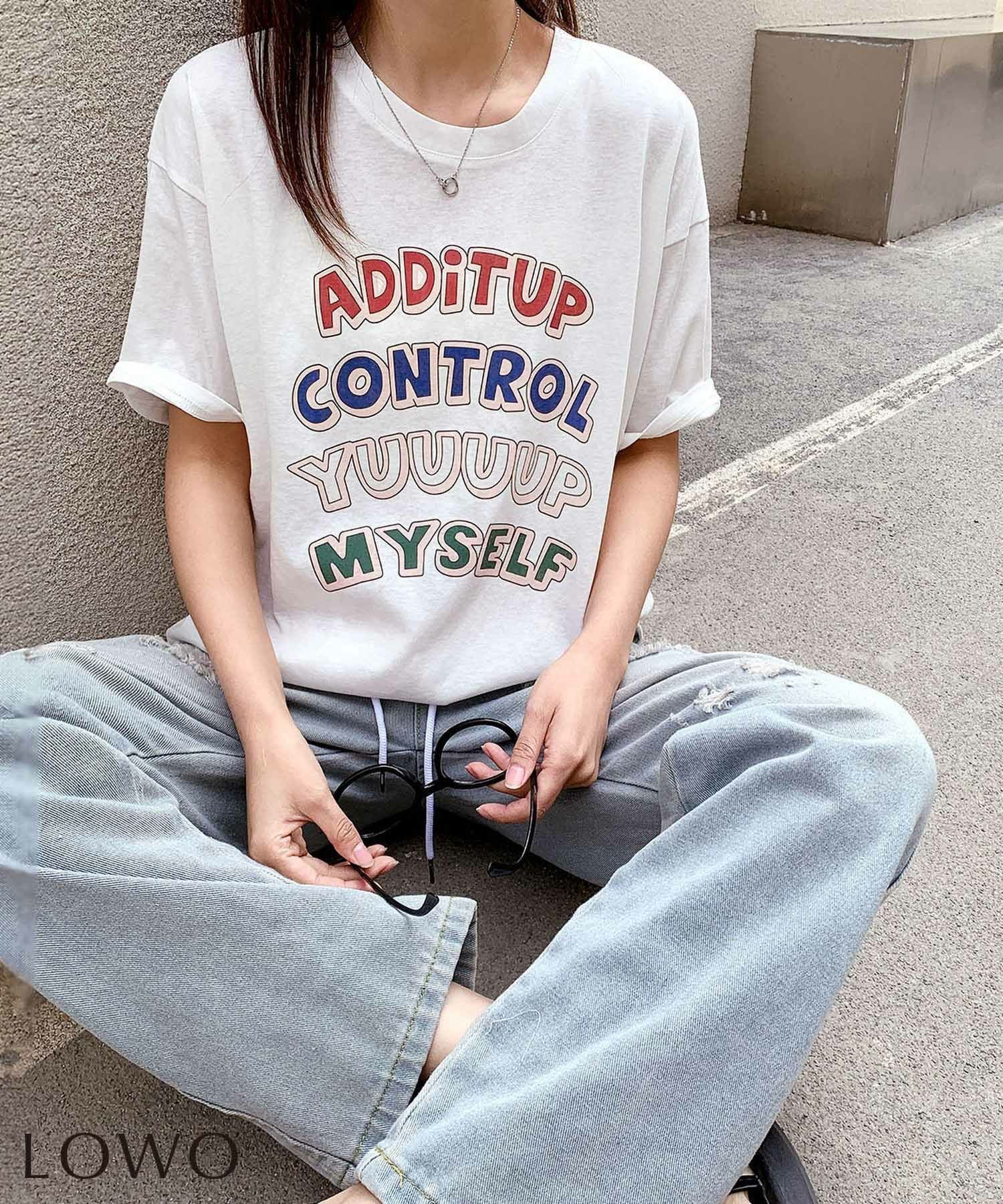 【ロワ/LOWO】の【2025SS】綿混英字プリントオーバーサイズTシャツカットソー 人気、トレンドファッション・服の通販 founy(ファニー) 　ファッション　Fashion　レディースファッション　Fashion for Women　トップス・カットソー　Cut & Sew Tops　シャツ・ブラウス・オフィスカジュアル　Elegant Blouses & Button-Ups　ロングTシャツ・Tシャツ　Longline T-Shirts & Tees　カットソー・ベーシックTシャツ　Cut-and-Sewn Tops / Stretch Tees & Basics　新作・新入荷　New Arrivals / New In　2025年　2025　2025春夏・S/S　Spring/Summer 2025 SS25　カットソー　Cut and Sewn Top　カラフル　Colorful Design　ショート　Short, Short Length　スタイリッシュ　Stylish, Fashionable　デニム　Denim, Jeans Material　バランス　Balance, Style Balance　フロント　Front, Front Design　プチプライス・低価格　Affordable / Budget Price　プリント　Print, Printed Pattern　リラックス　Relax, Relaxed Fit　 other-1|ID: prp329100004585815 ipo3291000000032516306