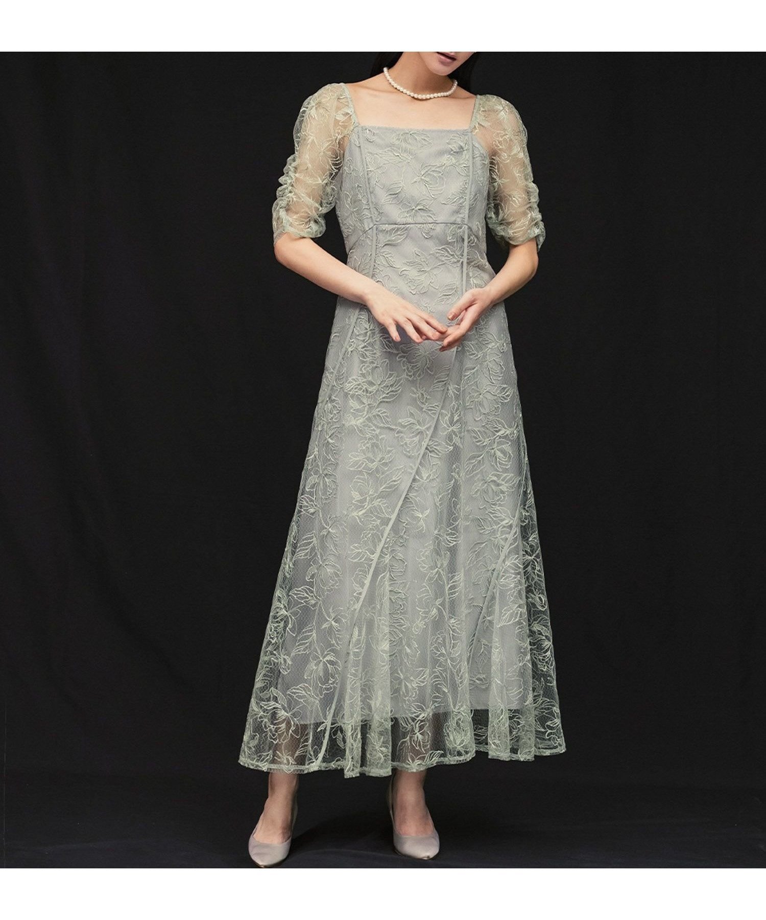 【ガール/GIRL】のパフスリーブフラワー刺繍チュールエンブロイダリー結婚式パーティーワンピースドレス 人気、トレンドファッション・服の通販 founy(ファニー) 　ファッション　Fashion　レディースファッション　Ladies' Fashion Online　ワンピース　Dress　ドレス　Party Dresses　NEW・新作・新着・新入荷　New Arrivals　インナー　Inner　エレガント 上品　Elegant　スクエア　Square　デコルテ　Decolletage　フラワー　Flower　フレア　Flare　プチプライス・低価格　Affordable　結婚式　Wedding Ceremony　 other-1|ID: prp329100004591521 ipo3291000000032589627