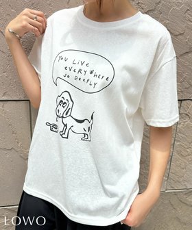 【ロワ/LOWO】の【2025SS】綿混らくがき風プリントTシャツカットソー 人気、トレンドファッション・服の通販 founy(ファニー) ファッション Fashion レディースファッション Ladies' Fashion Online トップス・カットソー Tops/Tshirt シャツ/ブラウス Shirts/Blouses ロング / Tシャツ T-Shirts カットソー Cut and Sewn NEW・新作・新着・新入荷 New Arrivals 2025年 2025 2025春夏・S/S Ss,Spring/Summer,2025 カットソー Cut And Sew ジャケット Jacket フロント Front プチプライス・低価格 Affordable プリント Print 犬 Dog |ID:prp329100004591524