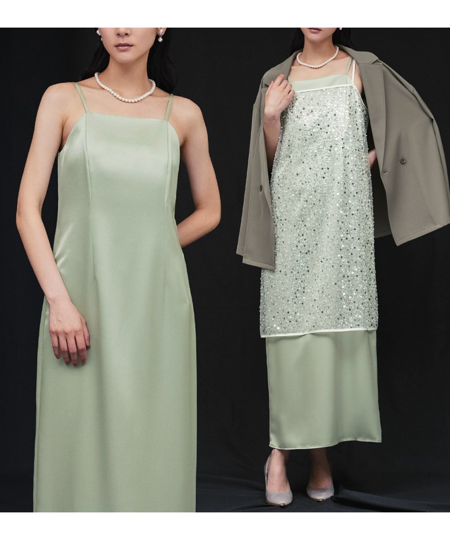 【ガール/GIRL】のマキシ丈サテンキャミソール結婚式パーティーワンピースドレス 人気、トレンドファッション・服の通販 founy(ファニー) 　ファッション　Fashion　レディースファッション　Ladies' Fashion Online　ワンピース　Dress　ドレス　Party Dresses　インナー　Inner　キャミソール　Camisole　サテン　Satin　ジャケット　Jacket　スクエア　Square　ストレート　Straight　ダブル　Double　長袖　Long Sleeve　フィット　Fit　ベーシック　Basic　マキシ　Maxi　NEW・新作・新着・新入荷　New Arrivals　プチプライス・低価格　Affordable　おすすめ　Recommend　エレガント 上品　Elegant　結婚式　Wedding Ceremony　 other-1|ID: prp329100004592582 ipo3291000000032605180