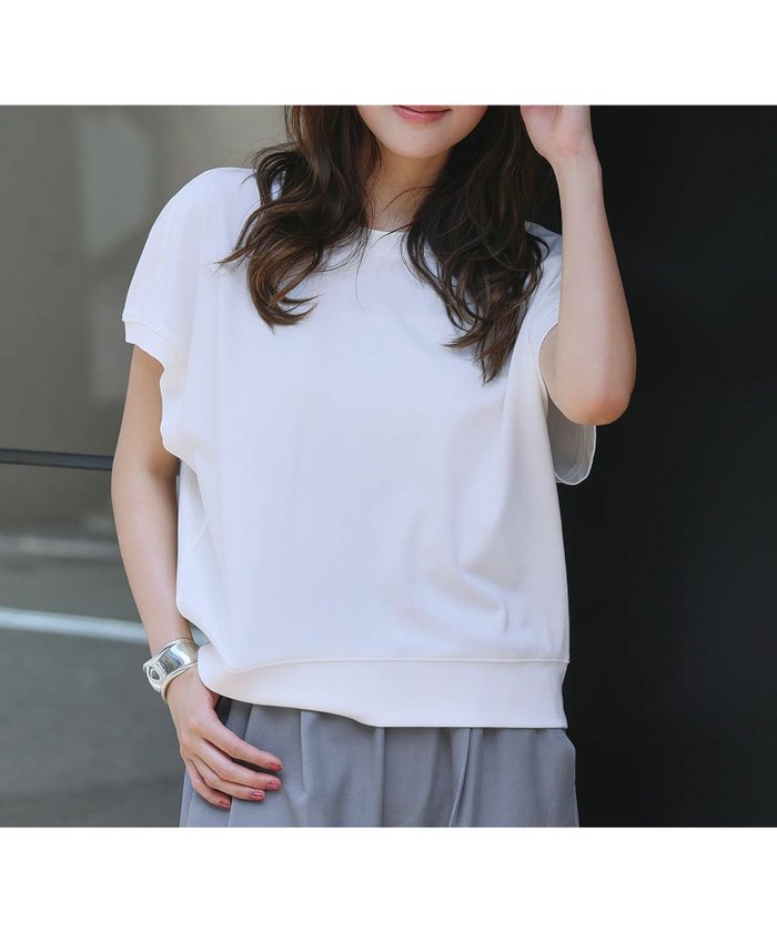 【エルフランク/ELFRANK】の綿混フレンチスリーブイレギュラーヘムシンプルカットソー Washable インテリア・キッズ・メンズ・レディースファッション・服の通販 founy(ファニー) https://founy.com/ ファッション Fashion レディースファッション Fashion for Women トップス・カットソー Cut & Sew Tops カットソー・ベーシックTシャツ Cut-and-Sewn Tops / Stretch Tees & Basics 新作・新入荷 New Arrivals / New In インナー Innerwear カットソー Cut and Sewn Top ジャケット Jacket, Outerwear スリーブ Sleeve, Long Sleeve / Short Sleeve フレンチ French, French Style プチプライス・低価格 Affordable / Budget Price ベーシック Basic, Essential ロング Long, Long-Length ビジネス 仕事 通勤 Business / Work / Commuting |ID: prp329100004616272 ipo3291000000033064552