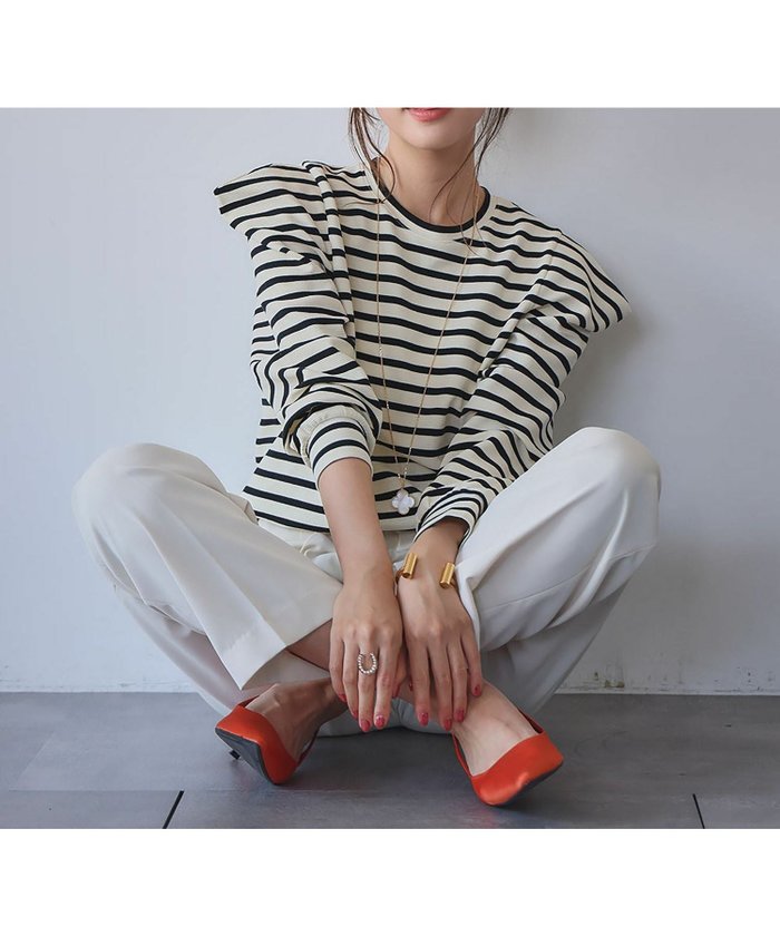 【エルフランク/ELFRANK】のパワーショルダークルーネックプルオーバー Washable インテリア・キッズ・メンズ・レディースファッション・服の通販 founy(ファニー) https://founy.com/ ファッション Fashion レディースファッション Fashion for Women トップス・カットソー Cut & Sew Tops カジュアルプルオーバー・ニットトップス Pullovers & Knit Tops / Casual Pullovers 新作・新入荷 New Arrivals / New In プチプライス・低価格 Affordable / Budget Price |ID: prp329100004642731 ipo3291000000036165099