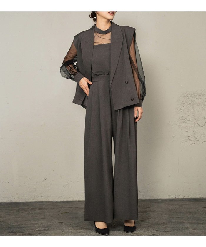 【ガール/GIRL】のピークトラペルベスト&スタンドカラーパフスリーブブラウス&ビスチェ風ロンパースオールインワン3点セットパーティードレス インテリア・キッズ・メンズ・レディースファッション・服の通販 founy(ファニー) https://founy.com/ ファッション Fashion レディースファッション Fashion for Women アウター Coat / Outerwear Collection トップス・カットソー Cut & Sew Tops シャツ・ブラウス・オフィスカジュアル Elegant Blouses & Button-Ups ベスト&ジレ / 重ね着スタイル Vests & Gilets ビスチェ Bustiers & Corset Tops / Layered Bustier Style ワンピース Dresses フォーマル・パーティードレス・結婚式用ドレス Elegant & Casual Dresses オールインワン・ワンピース Dresses and Jumpsuits 新作・新入荷 New Arrivals / New In ドレス Dress, One-Piece ビスチェ Bustier, Corset Top プチプライス・低価格 Affordable / Budget Price |ID: prp329100004645734 ipo3291000000036163334