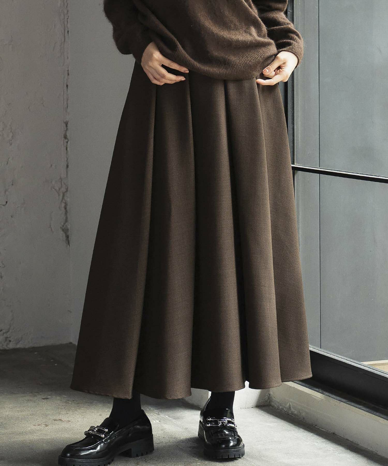 【エルフランク/ELFRANK】のタックフレア ロングスカート【ウエストゴム/上品シルエット】 人気、トレンドファッション・服の通販 founy(ファニー) 　ファッション　Fashion　レディースファッション　Fashion for Women　スカート　Skirts　ロングスカート　Long Skirts / Maxi & Midi Skirts　新作・新入荷　New Arrivals / New In　フレア　Flare, Flared　プチプライス・低価格　Affordable / Budget Price　ロング　Long, Long-Length　エレガント 上品　Elegant　 other-1|ID: prp329100004651158 ipo3291000000035898963