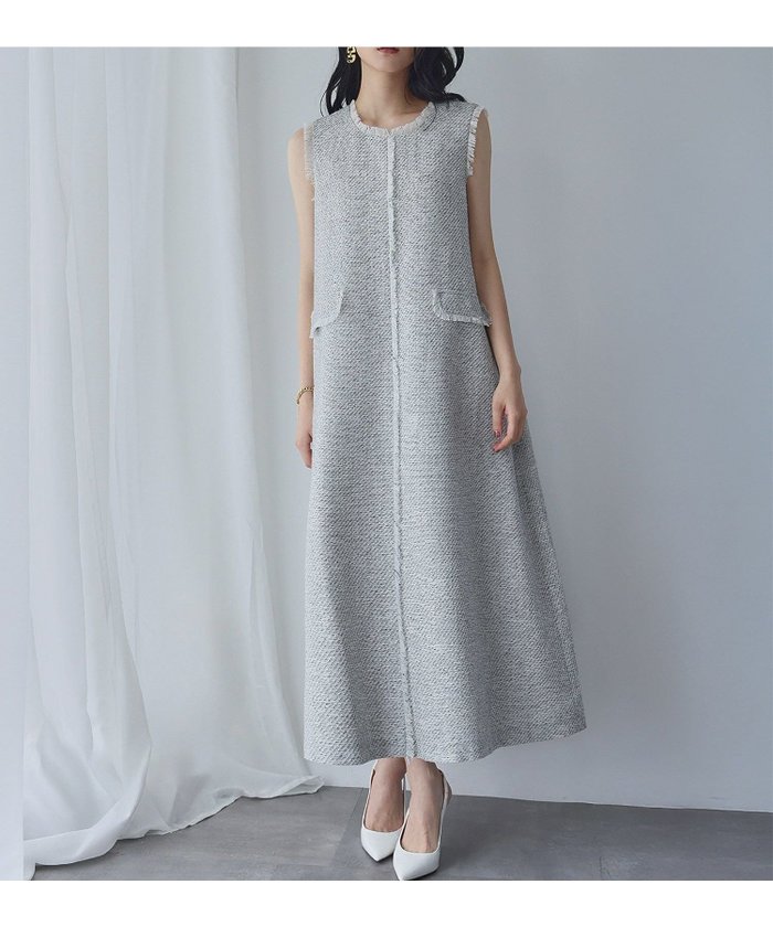 【エルフランク/ELFRANK】の【2025AW】ツイードAラインノースリーブロング丈ワンピース インテリア・キッズ・メンズ・レディースファッション・服の通販 founy(ファニー) https://founy.com/ ファッション Fashion レディースファッション Fashion for Women ワンピース Dresses 新作・新入荷 New Arrivals / New In 2025年 2025 2025-2026秋冬・A/W Autumn/Winter 2025–26 AW25–26 ツイード Twill, Twill Weave プチプライス・低価格 Affordable / Budget Price |ID: prp329100004665975 ipo3291000000033748854