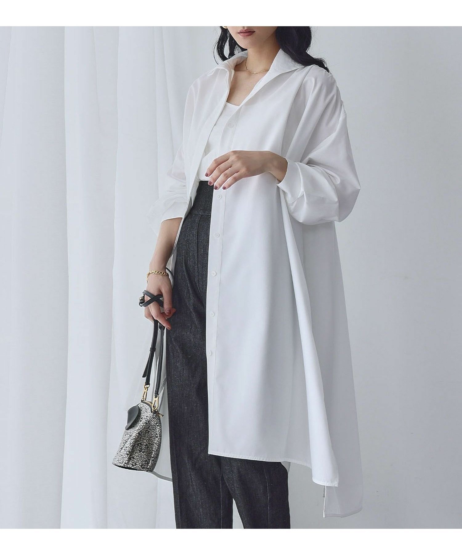 【エルフランク/ELFRANK】の【2025AW】スタンドカラーバックオープンロング丈ブラウス Washable 人気、トレンドファッション・服の通販 founy(ファニー) 　ファッション　Fashion　レディースファッション　Fashion for Women　トップス・カットソー　Cut & Sew Tops　シャツ・ブラウス・オフィスカジュアル　Elegant Blouses & Button-Ups　バッグ　Bags　新作・新入荷　New Arrivals / New In　2025年　2025　2025-2026秋冬・A/W　Autumn/Winter 2025–26 AW25–26　プチプライス・低価格　Affordable / Budget Price　 other-1|ID: prp329100004665980 ipo3291000000033748864