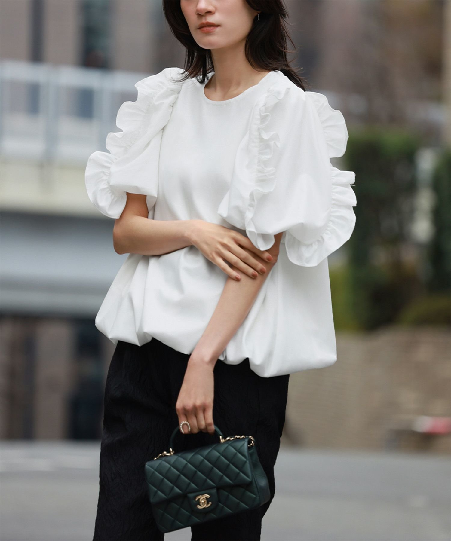 【エルフランク/ELFRANK】の袖フリルバルーンブラウス Washable 人気、トレンドファッション・服の通販 founy(ファニー) 　ファッション　Fashion　レディースファッション　Fashion for Women　トップス・カットソー　Cut & Sew Tops　シャツ・ブラウス・オフィスカジュアル　Elegant Blouses & Button-Ups　新作・新入荷　New Arrivals / New In　プチプライス・低価格　Affordable / Budget Price　 other-1|ID: prp329100004672199 ipo3291000000033975163