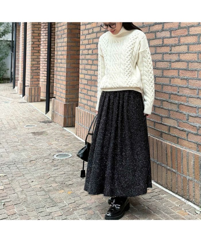 【エルフランク/ELFRANK】の【Home washable】ラメシャギーフレアスカート/主役級の華やかロング丈 インテリア・キッズ・メンズ・レディースファッション・服の通販 founy(ファニー) https://founy.com/ ファッション Fashion レディースファッション Fashion for Women スカート Skirts Aライン・フレアスカート A-Line & Flared Skirts 新作・新入荷 New Arrivals / New In プチプライス・低価格 Affordable / Budget Price ロング Long, Long-Length |ID: prp329100004695722 ipo3291000000035899047