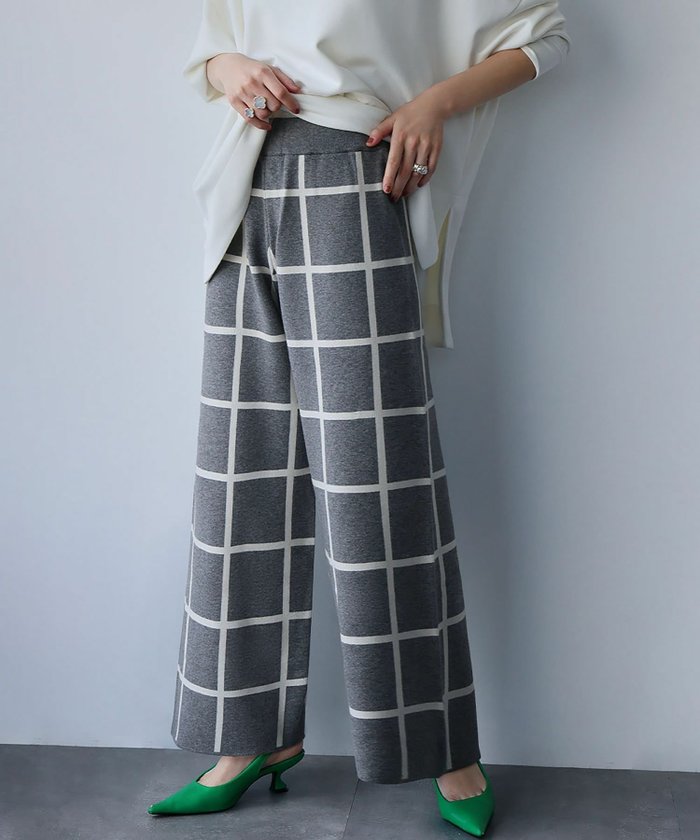 【エルフランク/ELFRANK】の【2025AW】格子柄ニットワイドパンツ インテリア・キッズ・メンズ・レディースファッション・服の通販 founy(ファニー) https://founy.com/ ファッション Fashion レディースファッション Fashion for Women パンツ Pants & Trousers 新作・新入荷 New Arrivals / New In 2025年 2025 2025-2026秋冬・A/W Autumn/Winter 2025–26 AW25–26 プチプライス・低価格 Affordable / Budget Price |ID: prp329100004695725 ipo3291000000033908916