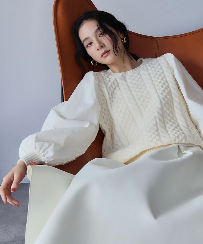 【エルフランク/ELFRANK】の【2025AW】異素材スリーブミドルゲージケーブルニットプルオーバー インテリア・キッズ・メンズ・レディースファッション・服の通販 founy(ファニー) https://founy.com/ ファッション Fashion レディースファッション Fashion for Women トップス・カットソー Cut & Sew Tops ニット Knit Tops & Sweaters カジュアルプルオーバー・ニットトップス Pullovers & Knit Tops / Casual Pullovers 新作・新入荷 New Arrivals / New In 2025年 2025 2025-2026秋冬・A/W Autumn/Winter 2025–26 AW25–26 プチプライス・低価格 Affordable / Budget Price |ID: prp329100004695726 ipo3291000000033908920