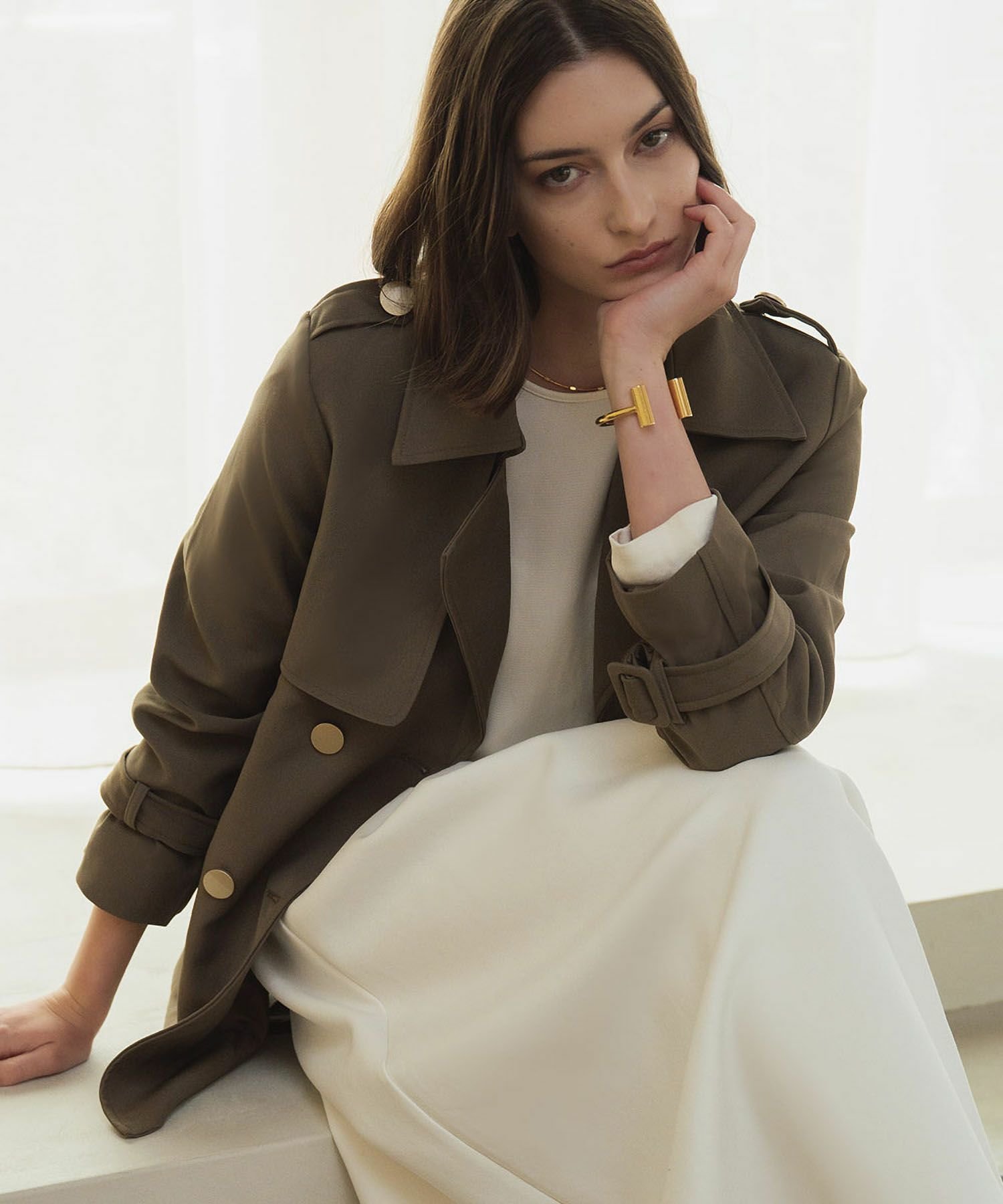 【フロリア/Flolia】のトレンチ風ハーフコート 人気、トレンドファッション・服の通販 founy(ファニー) 　ファッション　Fashion　レディースファッション　Fashion for Women　アウター　Coat / Outerwear Collection　コート・ロングコート・ピーコート　Long Coats, Peacoats & More　新作・新入荷　New Arrivals / New In　トレンチ　Trench, Trench Coat　ハーフ　Half, Half-Length　プチプライス・低価格　Affordable / Budget Price　 other-1|ID: prp329100004698796 ipo3291000000033929455