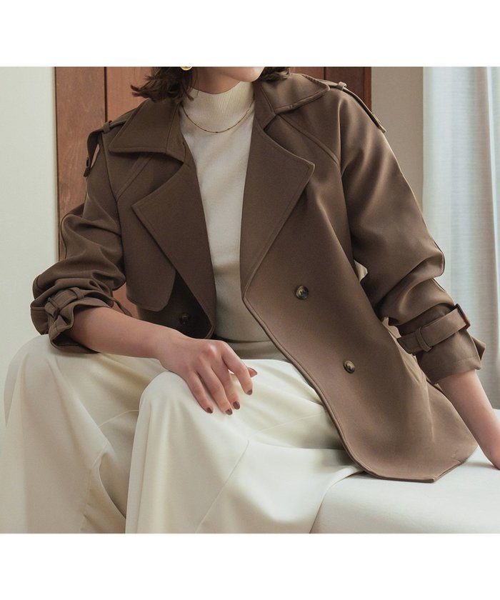 【フロリア/Flolia】のトレンチハーフコート インテリア・キッズ・メンズ・レディースファッション・服の通販 founy(ファニー) https://founy.com/ ファッション Fashion レディースファッション Fashion for Women アウター Coat / Outerwear Collection コート・ロングコート・ピーコート Long Coats, Peacoats & More 新作・新入荷 New Arrivals / New In プチプライス・低価格 Affordable / Budget Price |ID: prp329100004704848 ipo3291000000033975174