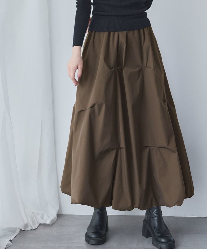 【エルフランク/ELFRANK】の【2025AW】ランダムタックミモレ丈バルーンスカート インテリア・キッズ・メンズ・レディースファッション・服の通販 founy(ファニー) https://founy.com/ ファッション Fashion レディースファッション Fashion for Women スカート Skirts 新作・新入荷 New Arrivals / New In 2025年 2025 2025-2026秋冬・A/W Autumn/Winter 2025–26 AW25–26 バルーン Balloon, Balloon Silhouette プチプライス・低価格 Affordable / Budget Price |ID: prp329100004707194 ipo3291000000034244628