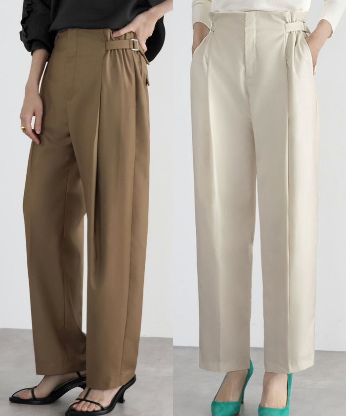 【エルフランク/ELFRANK】のサイドベルトハイウエストカーブパンツ Washable インテリア・キッズ・メンズ・レディースファッション・服の通販 founy(ファニー) https://founy.com/ ファッション Fashion レディースファッション Fashion for Women パンツ Pants & Trousers ベルト&ウエストマーク Belts & Waist Accessories 新作・新入荷 New Arrivals / New In プチプライス・低価格 Affordable / Budget Price |ID: prp329100004709716 ipo3291000000034019081