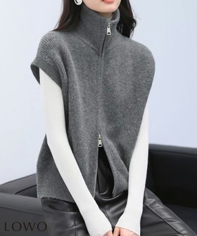 【ロワ/LOWO】 ハイネックダブルジップニットベスト人気、トレンドファッション・服の通販 founy(ファニー) ファッション Fashion レディースファッション Fashion for Women アウター Coat / Outerwear Collection トップス・カットソー Cut & Sew Tops ニット Knit Tops & Sweaters ベスト&ジレ / 重ね着スタイル Vests & Gilets 新作・新入荷 New Arrivals / New In プチプライス・低価格 Affordable / Budget Price |ID:prp329100004714493
