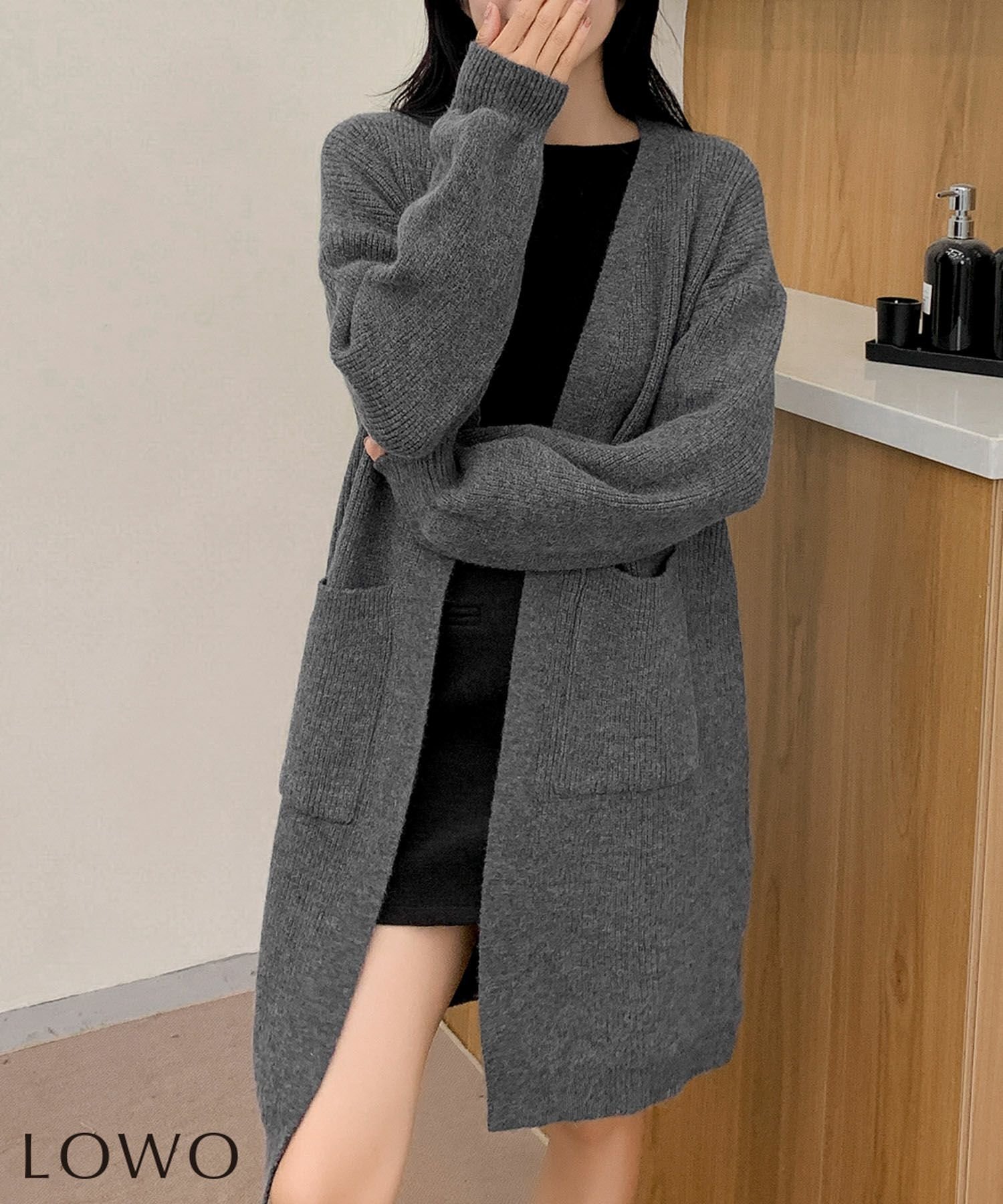 【ロワ/LOWO】のロング丈ニットカーディガン 人気、トレンドファッション・服の通販 founy(ファニー) 　ファッション　Fashion　レディースファッション　Fashion for Women　トップス・カットソー　Cut & Sew Tops　ニット　Knit Tops & Sweaters　カーディガン・羽織り　Layered Style Cardigans　新作・新入荷　New Arrivals / New In　カーディガン　Cardigan, Knitwear　プチプライス・低価格　Affordable / Budget Price　ロング　Long, Long-Length　 other-1|ID: prp329100004718485 ipo3291000000034095603