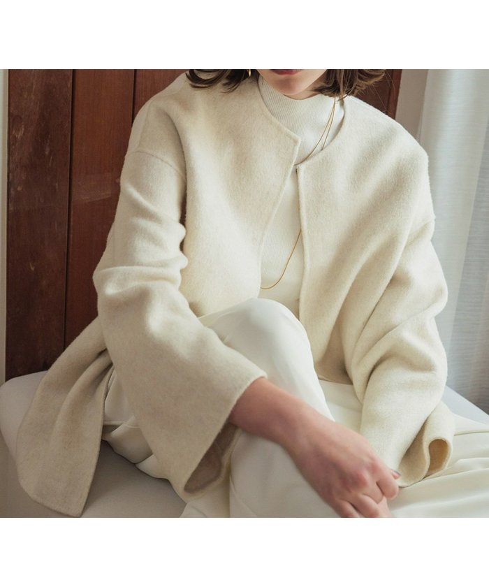 【エルフランク/ELFRANK】の【2025AW】【ウール100%】ノーカラーハーフコート インテリア・キッズ・メンズ・レディースファッション・服の通販 founy(ファニー) https://founy.com/ ファッション Fashion レディースファッション Fashion for Women アウター Coat / Outerwear Collection コート・ロングコート・ピーコート Long Coats, Peacoats & More 新作・新入荷 New Arrivals / New In 2025年 2025 2025-2026秋冬・A/W Autumn/Winter 2025–26 AW25–26 プチプライス・低価格 Affordable / Budget Price |ID: prp329100004718493 ipo3291000000034095630