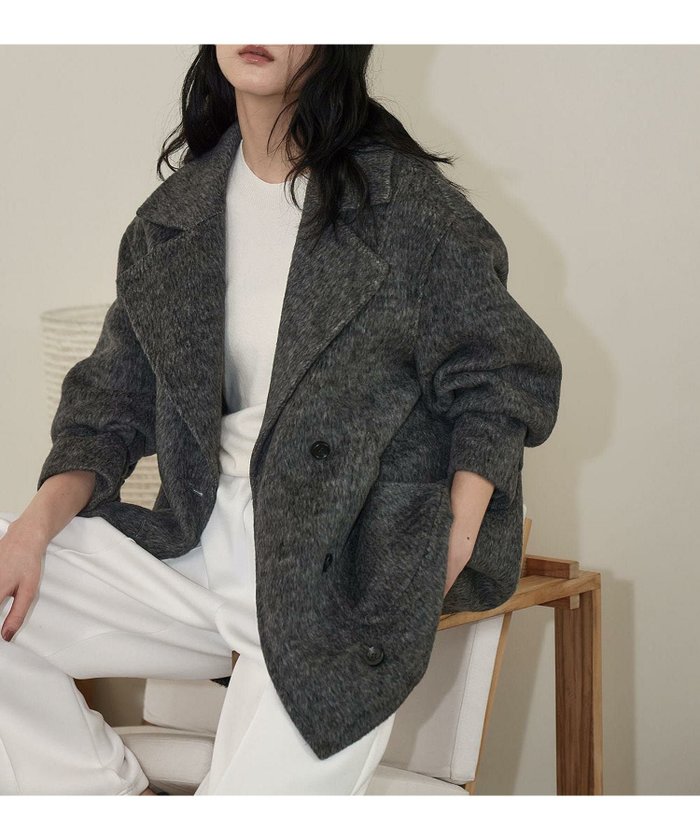 【エルフランク/ELFRANK】の【ウール70%】ドロップショルダーピーコート インテリア・キッズ・メンズ・レディースファッション・服の通販 founy(ファニー) https://founy.com/ ファッション Fashion レディースファッション Fashion for Women アウター Coat / Outerwear Collection コート・ロングコート・ピーコート Long Coats, Peacoats & More 新作・新入荷 New Arrivals / New In プチプライス・低価格 Affordable / Budget Price |ID: prp329100004721699 ipo3291000000035898494