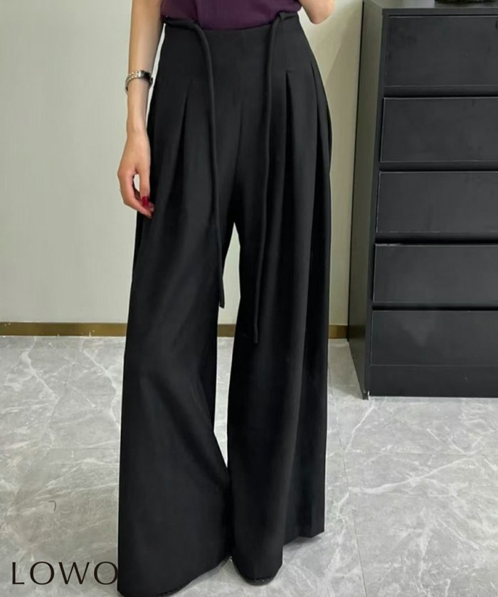 【ロワ/LOWO】の紐ベルト付きワイドパンツ インテリア・キッズ・メンズ・レディースファッション・服の通販 founy(ファニー) https://founy.com/ ファッション Fashion レディースファッション Fashion for Women パンツ Pants & Trousers ベルト&ウエストマーク Belts & Waist Accessories 新作・新入荷 New Arrivals / New In プチプライス・低価格 Affordable / Budget Price ワイド Wide, Wide Fit |ID: prp329100004722931 ipo3291000000034135158