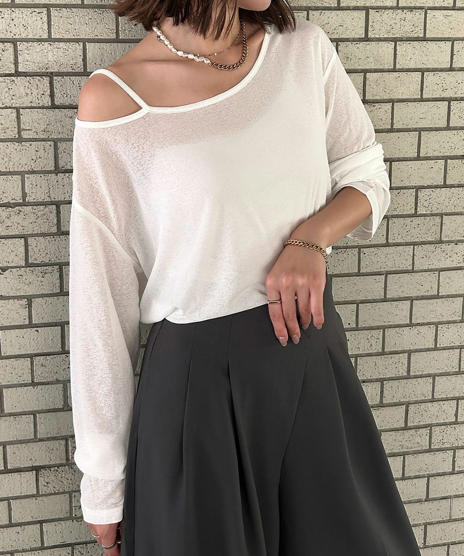 【アンピルーラ/Ampirula】の【2025AW】オープンショルダーシアーカットソー 人気、トレンドファッション・服の通販 founy(ファニー) 　ファッション　Fashion　レディースファッション　Fashion for Women　トップス・カットソー　Cut & Sew Tops　カットソー・ベーシックTシャツ　Cut-and-Sewn Tops / Stretch Tees & Basics　新作・新入荷　New Arrivals / New In　2025年　2025　2025-2026秋冬・A/W　Autumn/Winter 2025–26 AW25–26　プチプライス・低価格　Affordable / Budget Price　 other-1|ID: prp329100004725560 ipo3291000000034146157