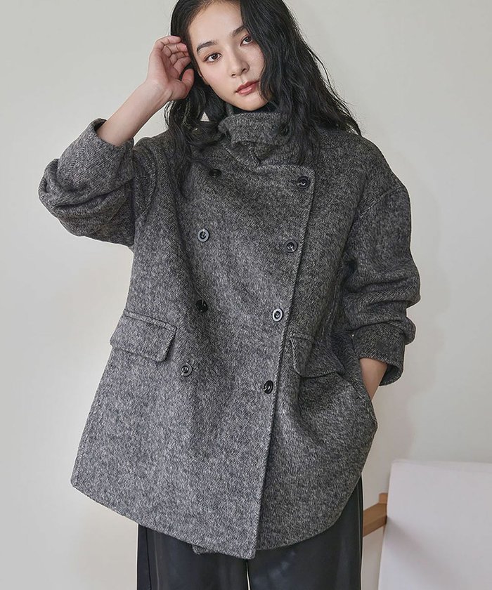 【エルフランク/ELFRANK】の【2025AW】【ウール70%】スタンドネックダブルブレストハーフコート インテリア・キッズ・メンズ・レディースファッション・服の通販 founy(ファニー) https://founy.com/ ファッション Fashion レディースファッション Fashion for Women アウター Coat / Outerwear Collection コート・ロングコート・ピーコート Long Coats, Peacoats & More 新作・新入荷 New Arrivals / New In 2025年 2025 2025-2026秋冬・A/W Autumn/Winter 2025–26 AW25–26 プチプライス・低価格 Affordable / Budget Price |ID: prp329100004728156 ipo3291000000034159192