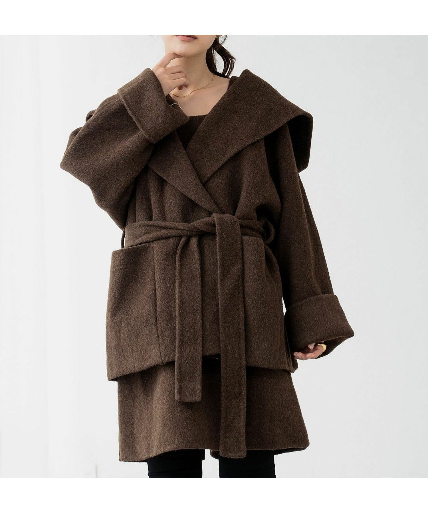 【エルフランク/ELFRANK】の【2025AW】【ウール68%】ベスト付きベルテッドハーフコート 人気、トレンドファッション・服の通販 founy(ファニー) 　ファッション　Fashion　レディースファッション　Fashion for Women　アウター　Coat / Outerwear Collection　コート・ロングコート・ピーコート　Long Coats, Peacoats & More　新作・新入荷　New Arrivals / New In　2025年　2025　2025-2026秋冬・A/W　Autumn/Winter 2025–26 AW25–26　プチプライス・低価格　Affordable / Budget Price　ベスト　Vest, Waistcoat　 other-1|ID: prp329100004737973 ipo3291000000034223708