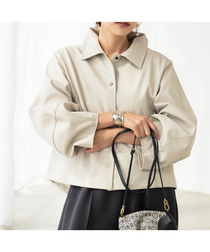 【エルフランク/ELFRANK】の【2025AW】ランタンスリーブフェイクレザージャケット インテリア・キッズ・メンズ・レディースファッション・服の通販 founy(ファニー) https://founy.com/ ファッション Fashion レディースファッション Fashion for Women アウター Coat / Outerwear Collection レディースジャケット・軽アウター Jackets 新作・新入荷 New Arrivals / New In 2025年 2025 2025-2026秋冬・A/W Autumn/Winter 2025–26 AW25–26 プチプライス・低価格 Affordable / Budget Price |ID: prp329100004744846 ipo3291000000034297242