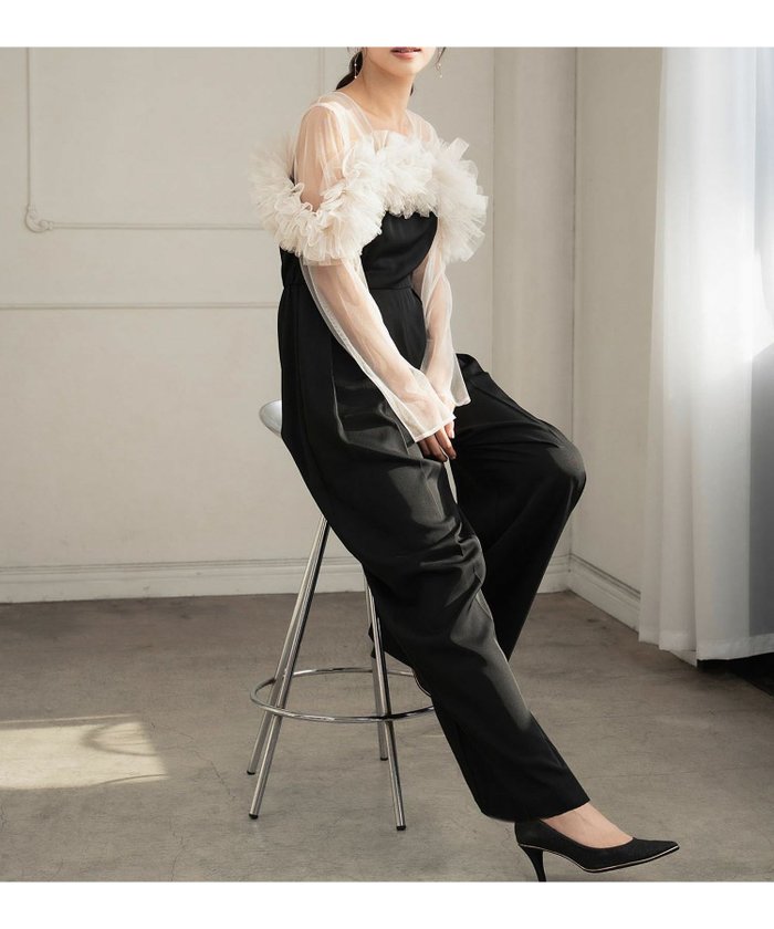 【ガール/GIRL】のチュールフリルドッキングオールインワンパンツドレス インテリア・キッズ・メンズ・レディースファッション・服の通販 founy(ファニー) https://founy.com/ ファッション Fashion レディースファッション Fashion for Women パンツ Pants & Trousers 新作・新入荷 New Arrivals / New In プチプライス・低価格 Affordable / Budget Price |ID: prp329100004745885 ipo3291000000034310727
