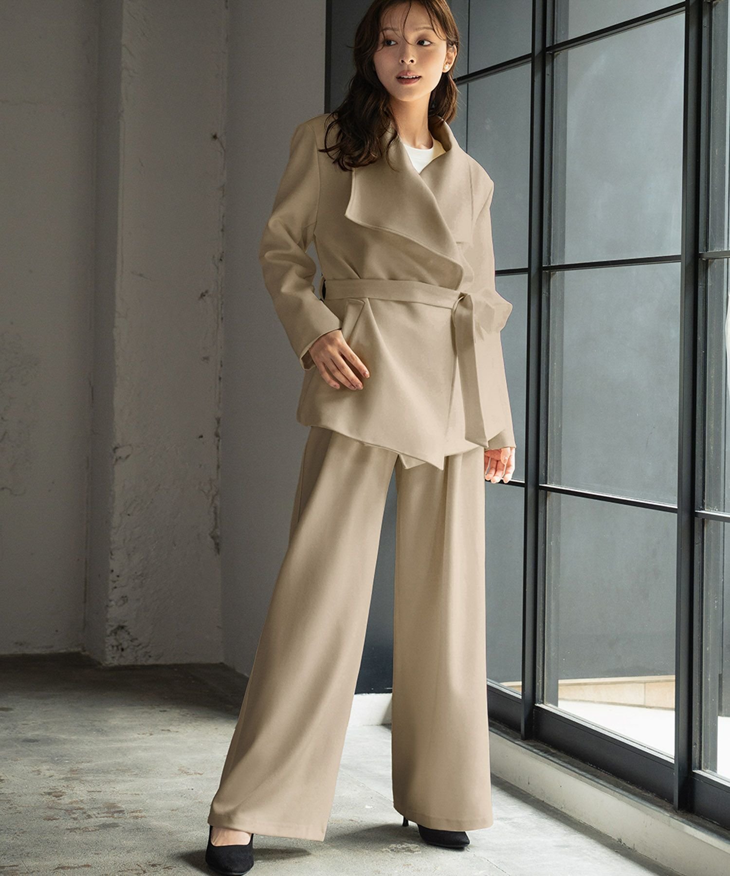 【ロワ/LOWO】のビッグカラージャケット&ワイドパンツ2点セットスーツ 人気、トレンドファッション・服の通販 founy(ファニー) 　ファッション　Fashion　レディースファッション　Fashion for Women　アウター　Coat / Outerwear Collection　レディースジャケット・軽アウター　Jackets　スーツ　Business Suits & Workwear　スーツジャケット・オフィスブレザー　Suit Jackets / Blazers　スーツパンツ・ドレスパンツ　Suit Pants / Office Trousers / Dress Pants　スーツセット・2点セット・レディーススーツ　Suit Sets / 2-Piece Suits / Office Suit Sets　新作・新入荷　New Arrivals / New In　スーツ　Suit, Formalwear　プチプライス・低価格　Affordable / Budget Price　ワイド　Wide, Wide Fit　 other-1|ID: prp329100004748869 ipo3291000000034339157