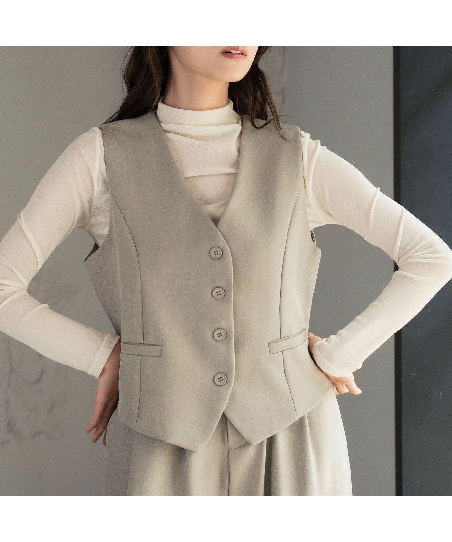 【フロリア/Flolia】の綿混Vネックシンプルベスト 人気、トレンドファッション・服の通販 founy(ファニー) 　ファッション　Fashion　レディースファッション　Fashion for Women　アウター　Coat / Outerwear Collection　トップス・カットソー　Cut & Sew Tops　ベスト&ジレ / 重ね着スタイル　Vests & Gilets　Vネックトップス　V-Neck Tops / V-Cut Neckline Shirts　新作・新入荷　New Arrivals / New In　プチプライス・低価格　Affordable / Budget Price　 other-1|ID: prp329100004754348 ipo3291000000034389370