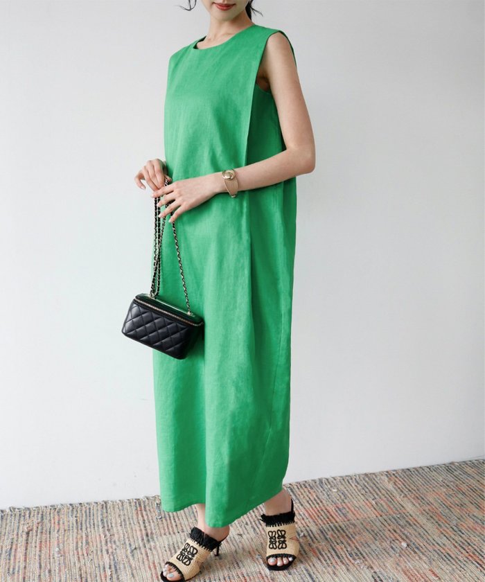 【エルフランク/ELFRANK】の【天然素材 綿麻使用】自宅で洗える麻混Iラインノースリーブロング丈ワンピース インテリア・キッズ・メンズ・レディースファッション・服の通販 founy(ファニー) https://founy.com/ ファッション Fashion レディースファッション Fashion for Women ワンピース Dresses 新作・新入荷 New Arrivals / New In ノースリーブ Sleeveless, No-Sleeve プチプライス・低価格 Affordable / Budget Price リネン Linen, Linen Fabric ロング Long, Long-Length エレガント 上品 Elegant 洗える Machine Washable |ID: prp329100004763143 ipo3291000000034475408