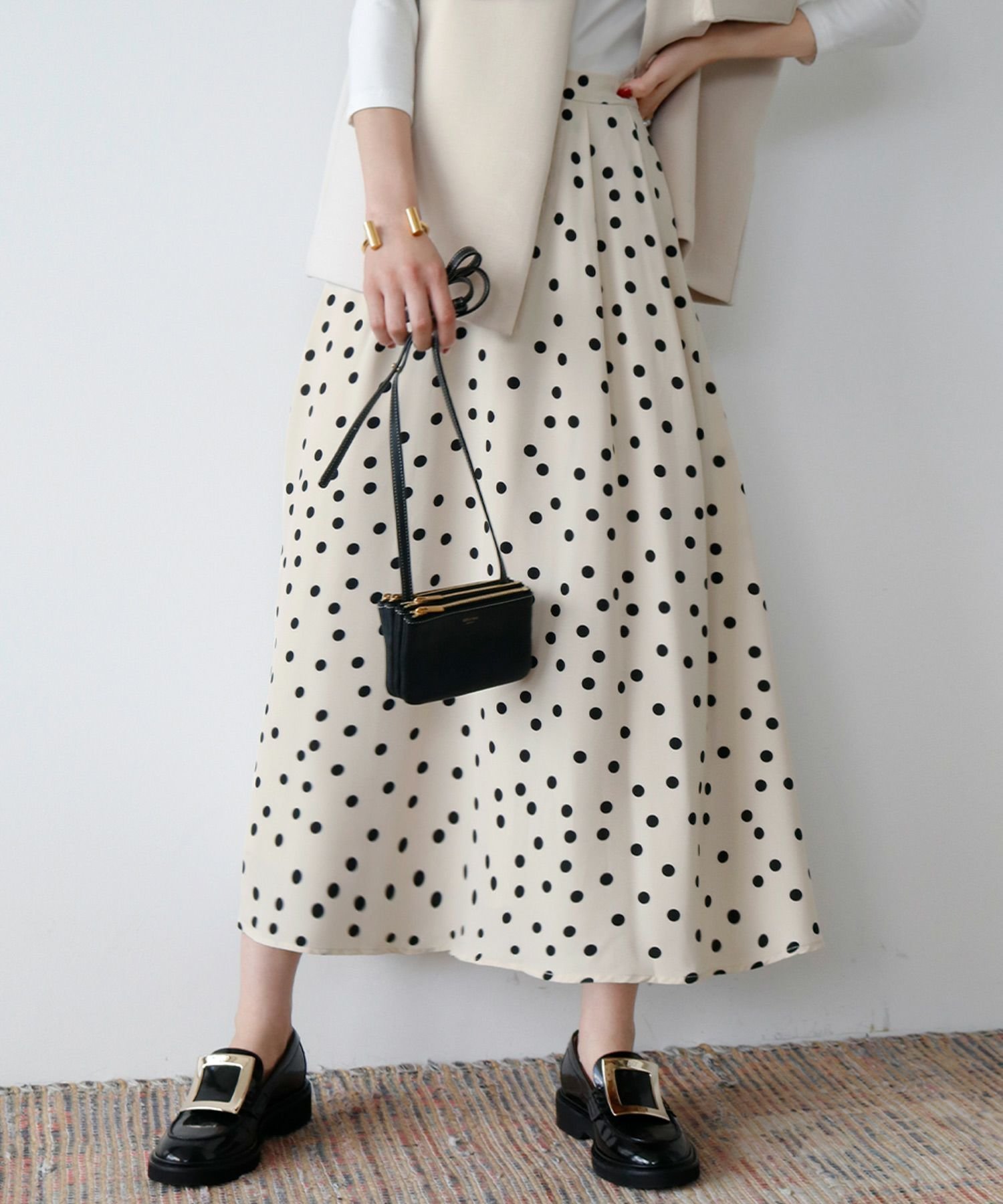 【エルフランク/ELFRANK】のドットフレアロングスカート 人気、トレンドファッション・服の通販 founy(ファニー) ファッション Fashion レディースファッション Fashion for Women スカート Skirts ロングスカート Long Skirts / Maxi & Midi Skirts 新作・新入荷 New Arrivals / New In とろみ Fluid, Flowy Fabric ドット Polka Dot, Dot Pattern フレア Flare, Flared プチプライス・低価格 Affordable / Budget Price ロング Long, Long-Length 人気 Popular, Best Seller other-1|ID: prp329100004763145 ipo3291000000035901909