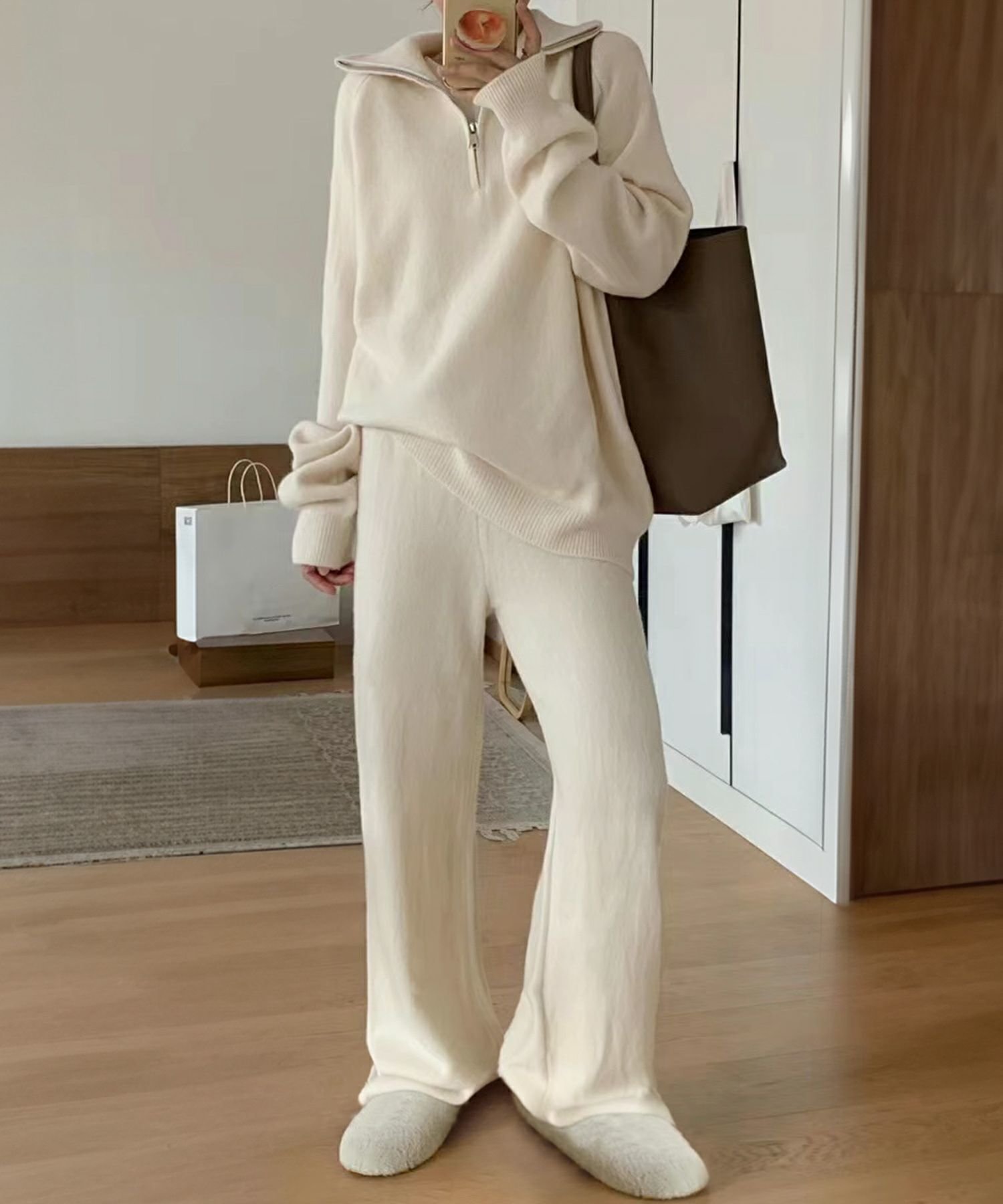 【ロワ/LOWO】のハーフジップニットプルオーバー・ワイドパンツセットアップ 人気、トレンドファッション・服の通販 founy(ファニー) 　ファッション　Fashion　レディースファッション　Fashion for Women　セットアップ　Matching Sets　レディースパンツ・ボトムス　Pants & Trousers / Bottoms　新作・新入荷　New Arrivals / New In　ハーフ　Half, Half-Length　プチプライス・低価格　Affordable / Budget Price　 other-1|ID: prp329100004767599 ipo3291000000034527317