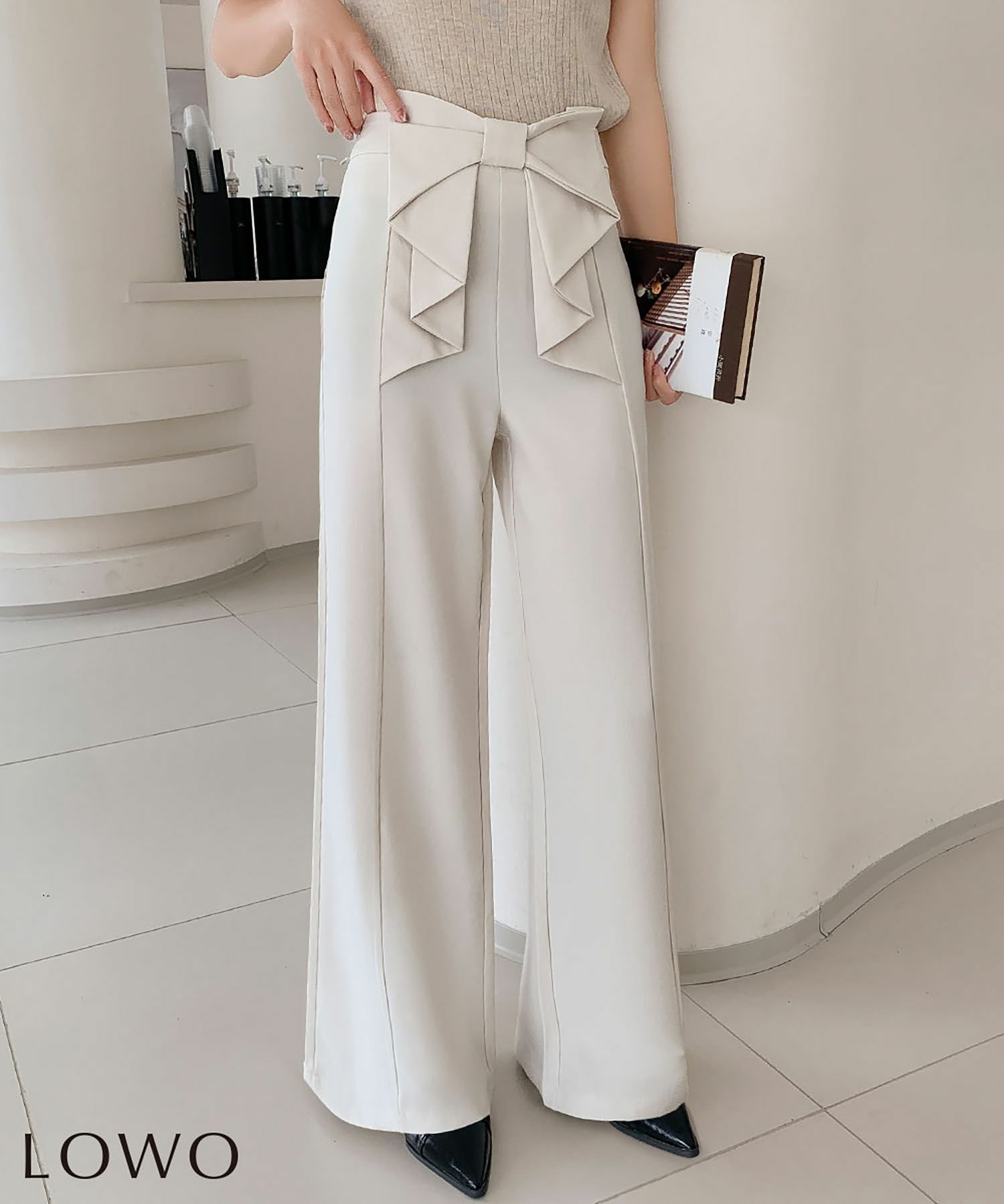 【ロワ/LOWO】のウエストリボンモチーフワイドパンツ 人気、トレンドファッション・服の通販 founy(ファニー) 　ファッション　Fashion　レディースファッション　Fashion for Women　パンツ　Pants & Trousers　新作・新入荷　New Arrivals / New In　プチプライス・低価格　Affordable / Budget Price　 other-1|ID: prp329100004768543 ipo3291000000034537819